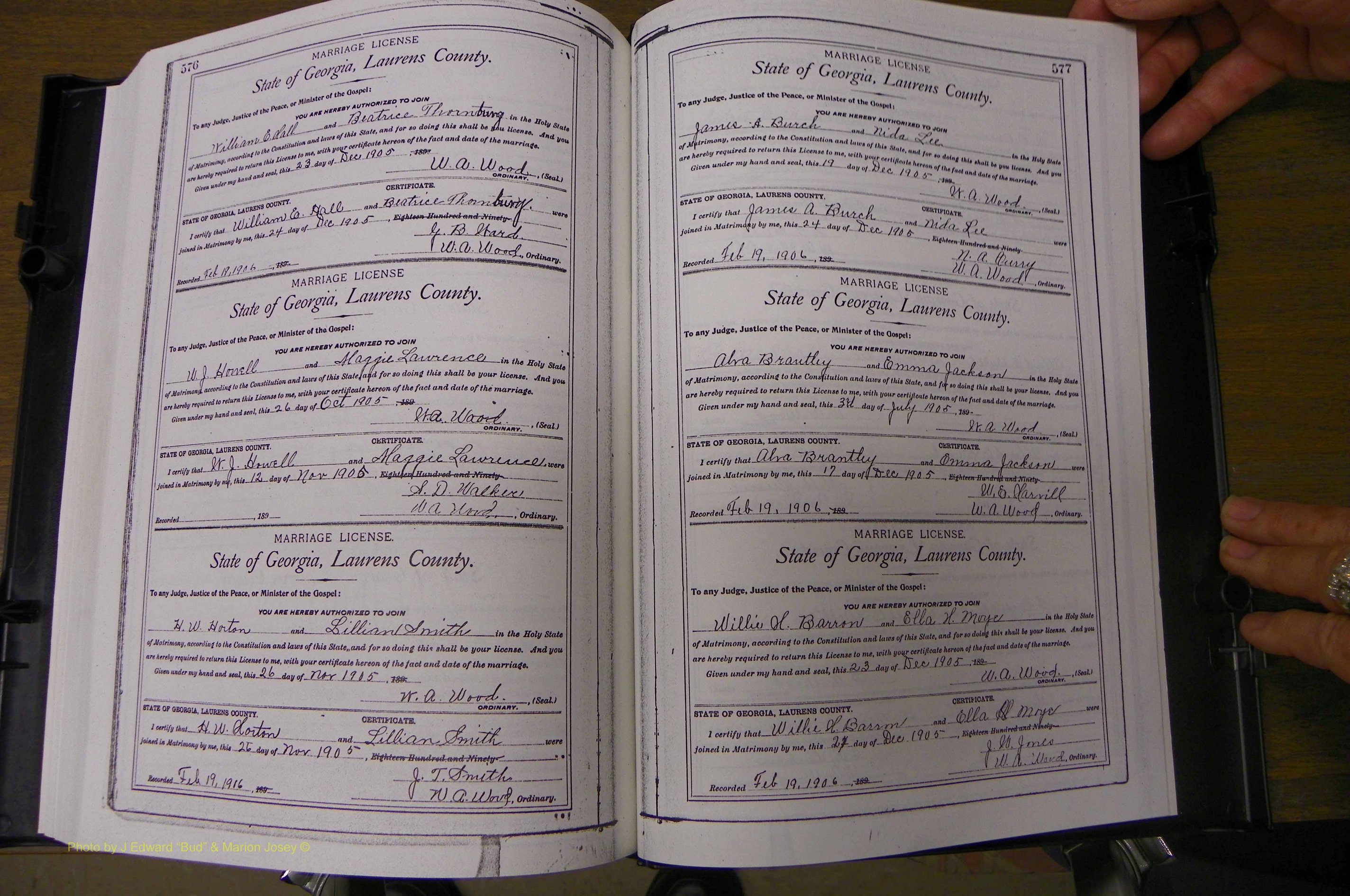Laurens Co, GA, Marriages Book L, 1892 - 1906, P 576-577.JPG
