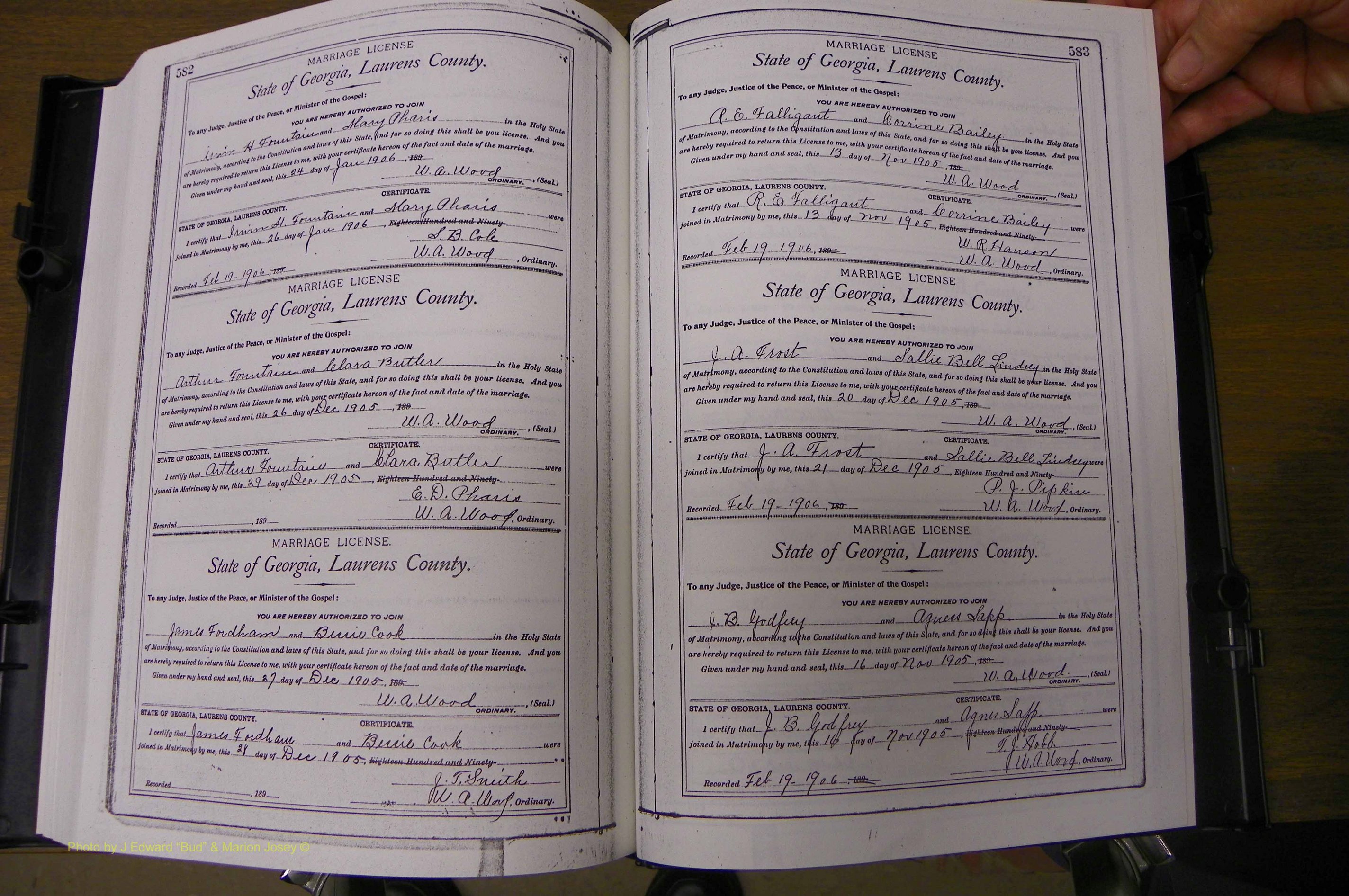 Laurens Co, GA, Marriages Book L, 1892 - 1906, P 582-583.JPG