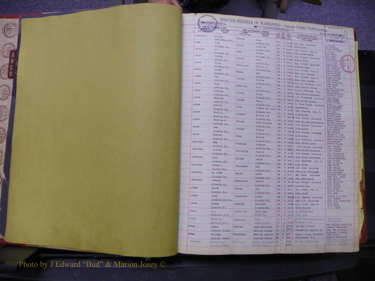 Lincoln Marriages, A-Z, From Beginning 003.JPG