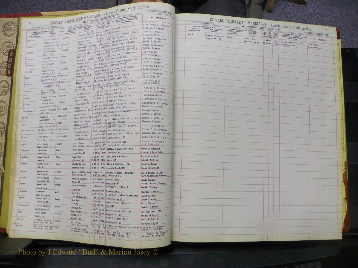 Lincoln Marriages, A-Z, From Beginning 023.JPG