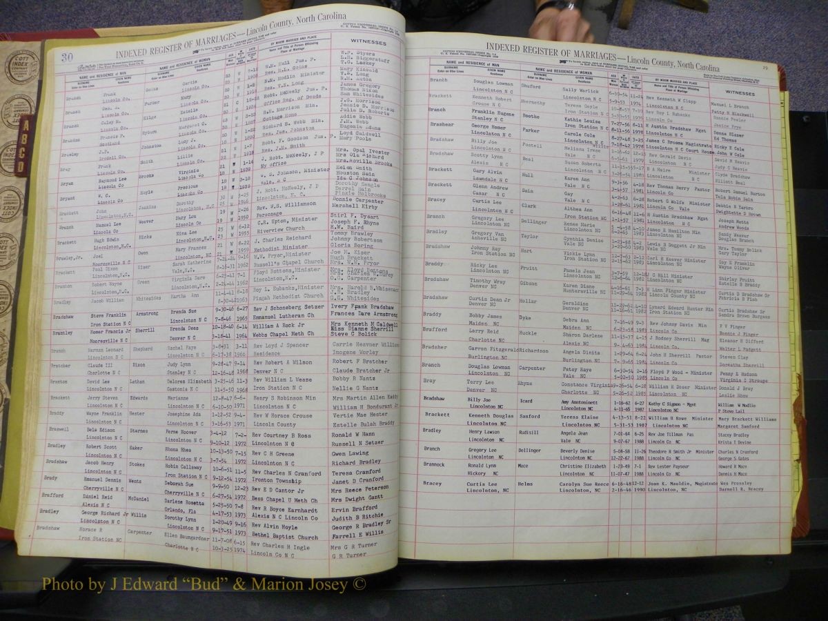 Lincoln Marriages, A-Z, From Beginning 033.JPG