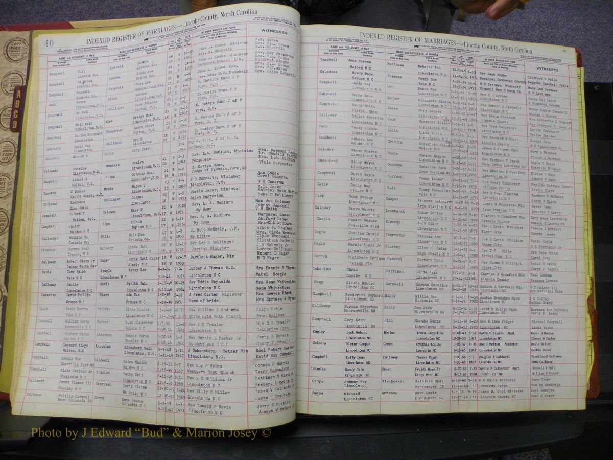 Lincoln Marriages, A-Z, From Beginning 041.JPG