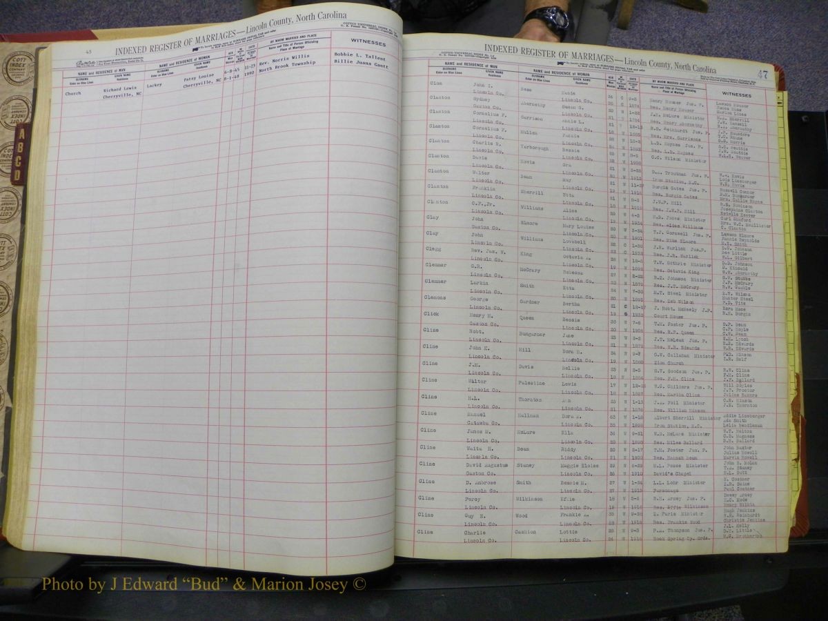 Lincoln Marriages, A-Z, From Beginning 050.JPG