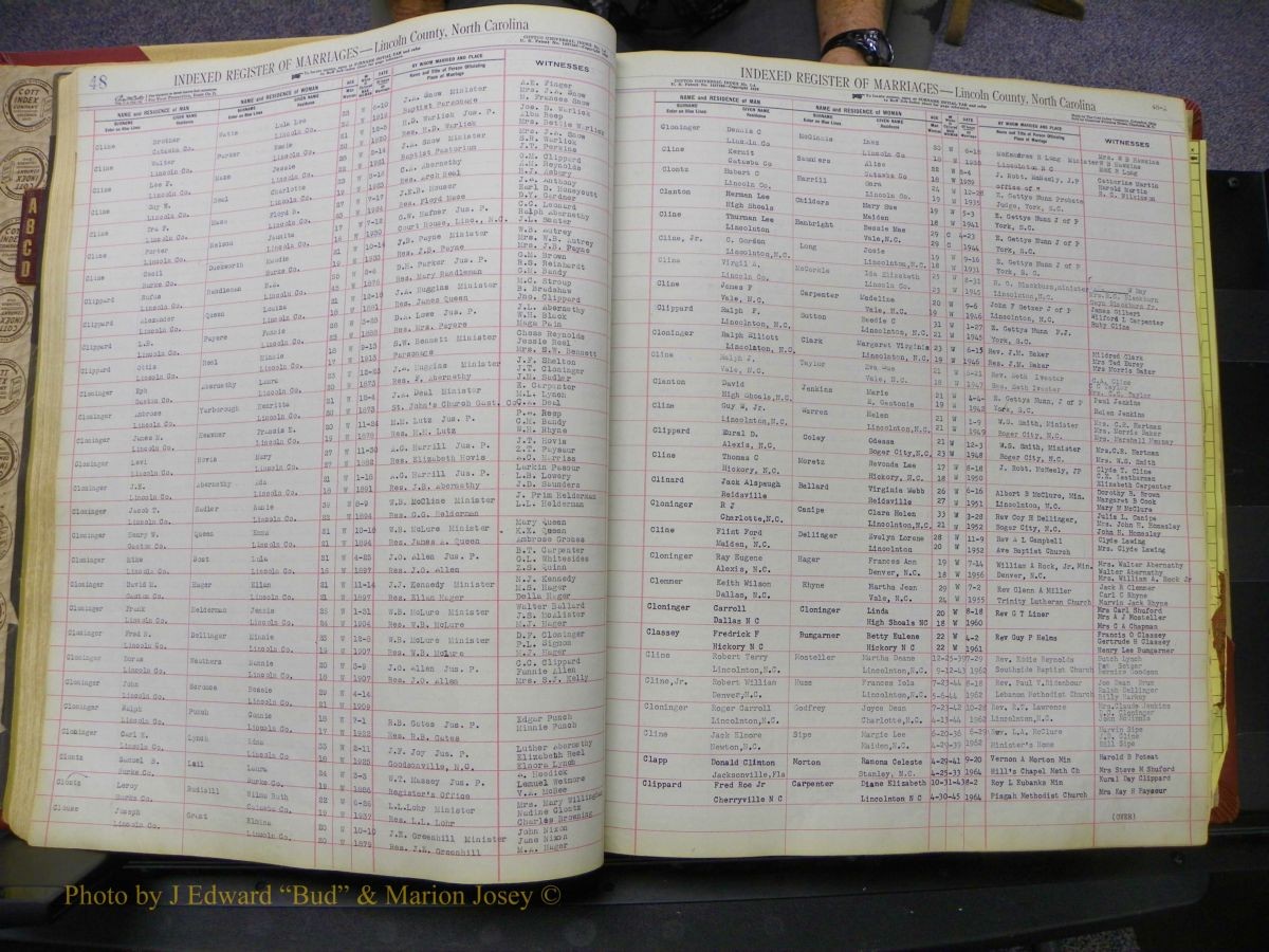 Lincoln Marriages, A-Z, From Beginning 051.JPG