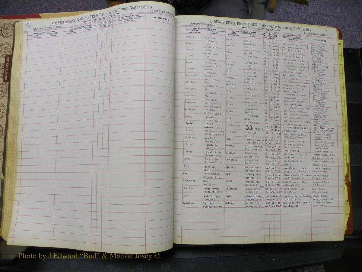 Lincoln Marriages, A-Z, From Beginning 065.JPG