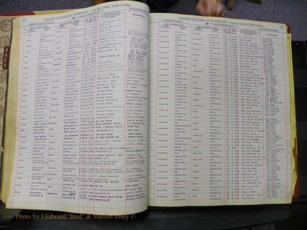 Lincoln Marriages, A-Z, From Beginning 074.JPG