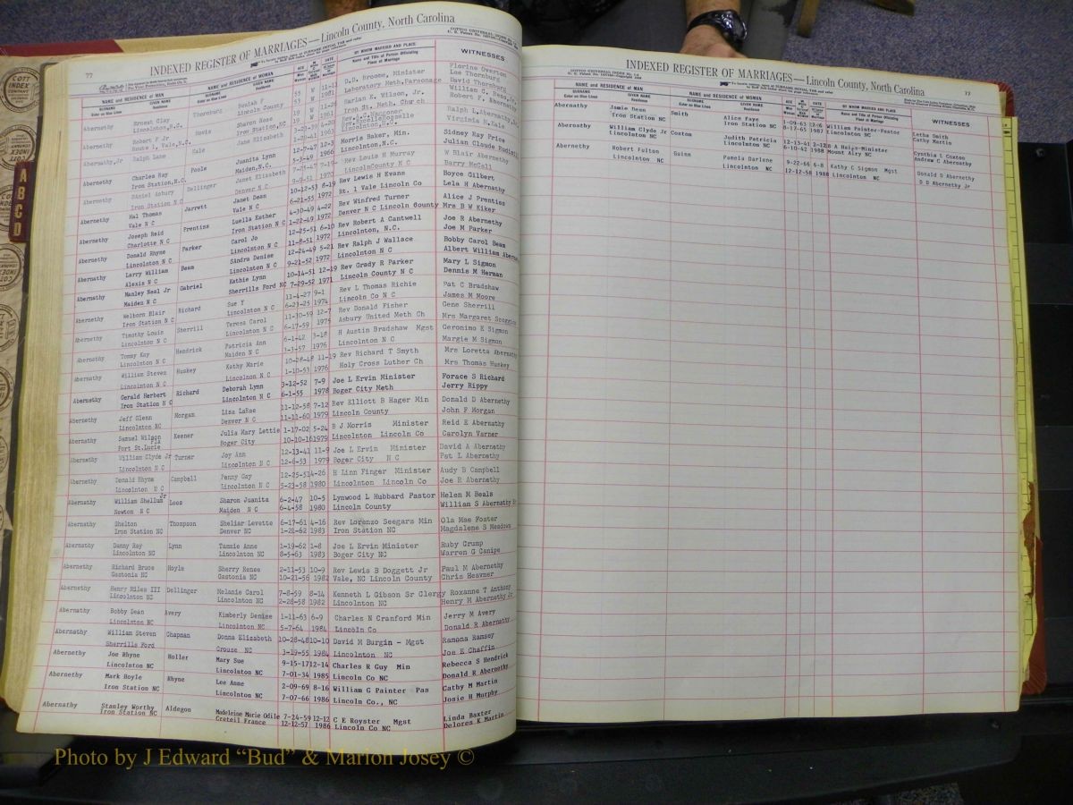 Lincoln Marriages, A-Z, From Beginning 076.JPG