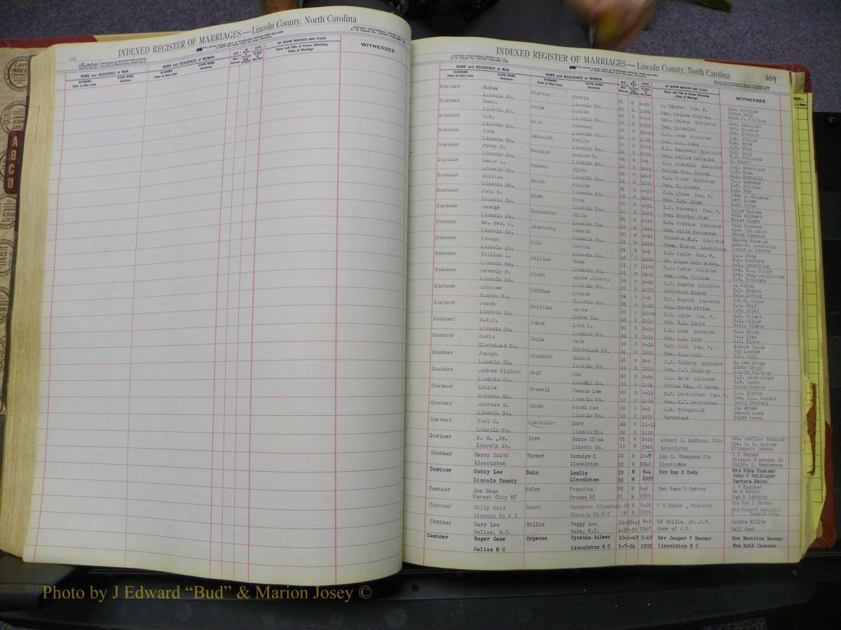 Lincoln Marriages, A-Z, From Beginning 103.JPG