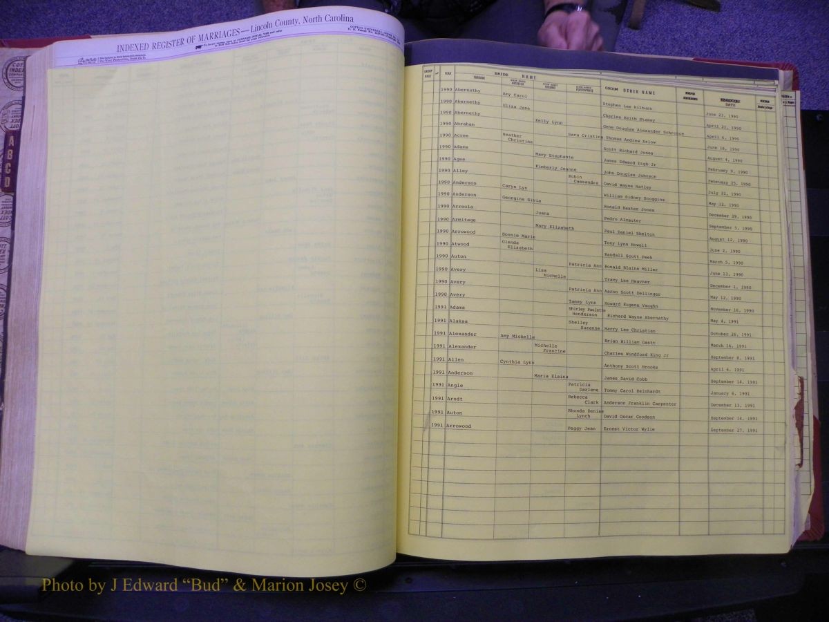 Lincoln Marriages, A-Z, From Beginning 114.JPG