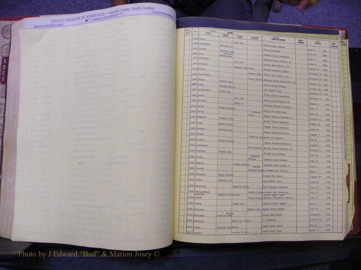 Lincoln Marriages, A-Z, From Beginning 115.JPG