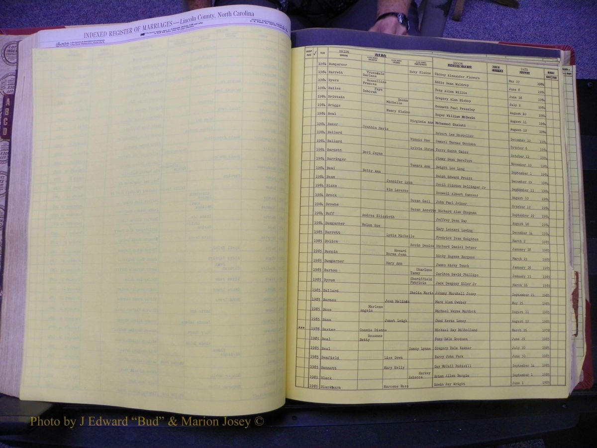Lincoln Marriages, A-Z, From Beginning 119.JPG