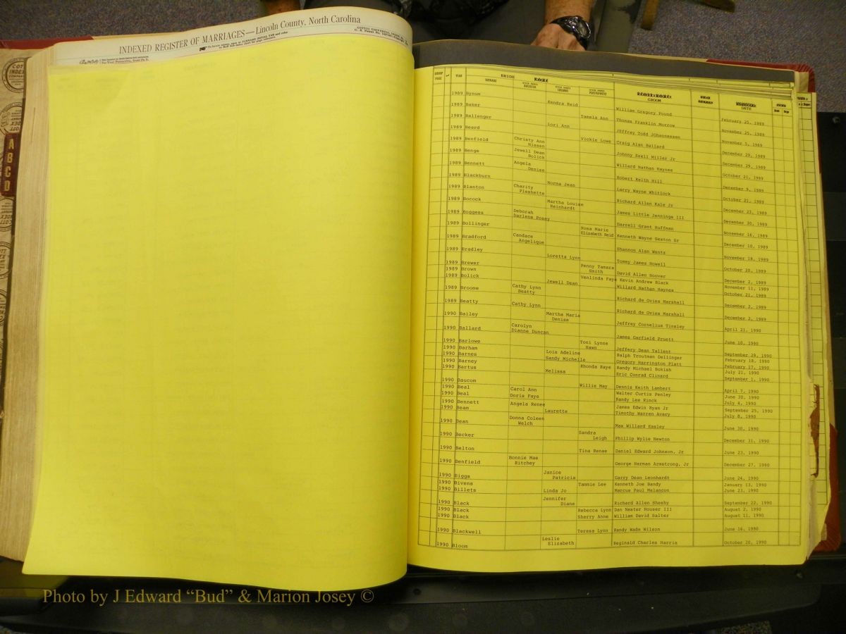 Lincoln Marriages, A-Z, From Beginning 125.JPG