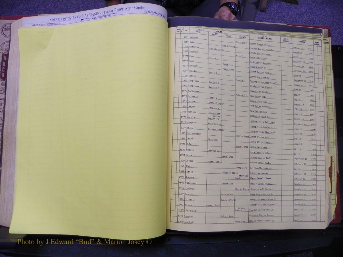 Lincoln Marriages, A-Z, From Beginning 126.JPG