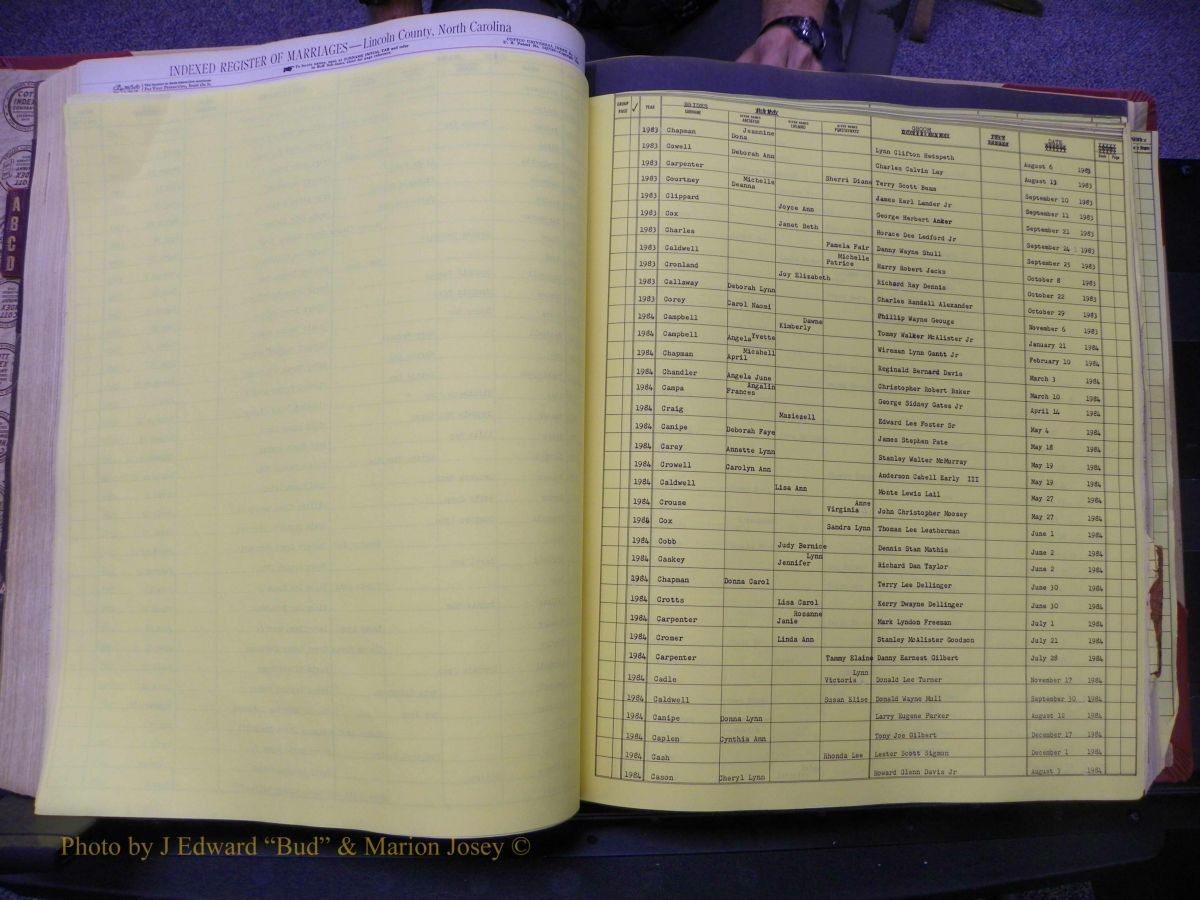 Lincoln Marriages, A-Z, From Beginning 129.JPG