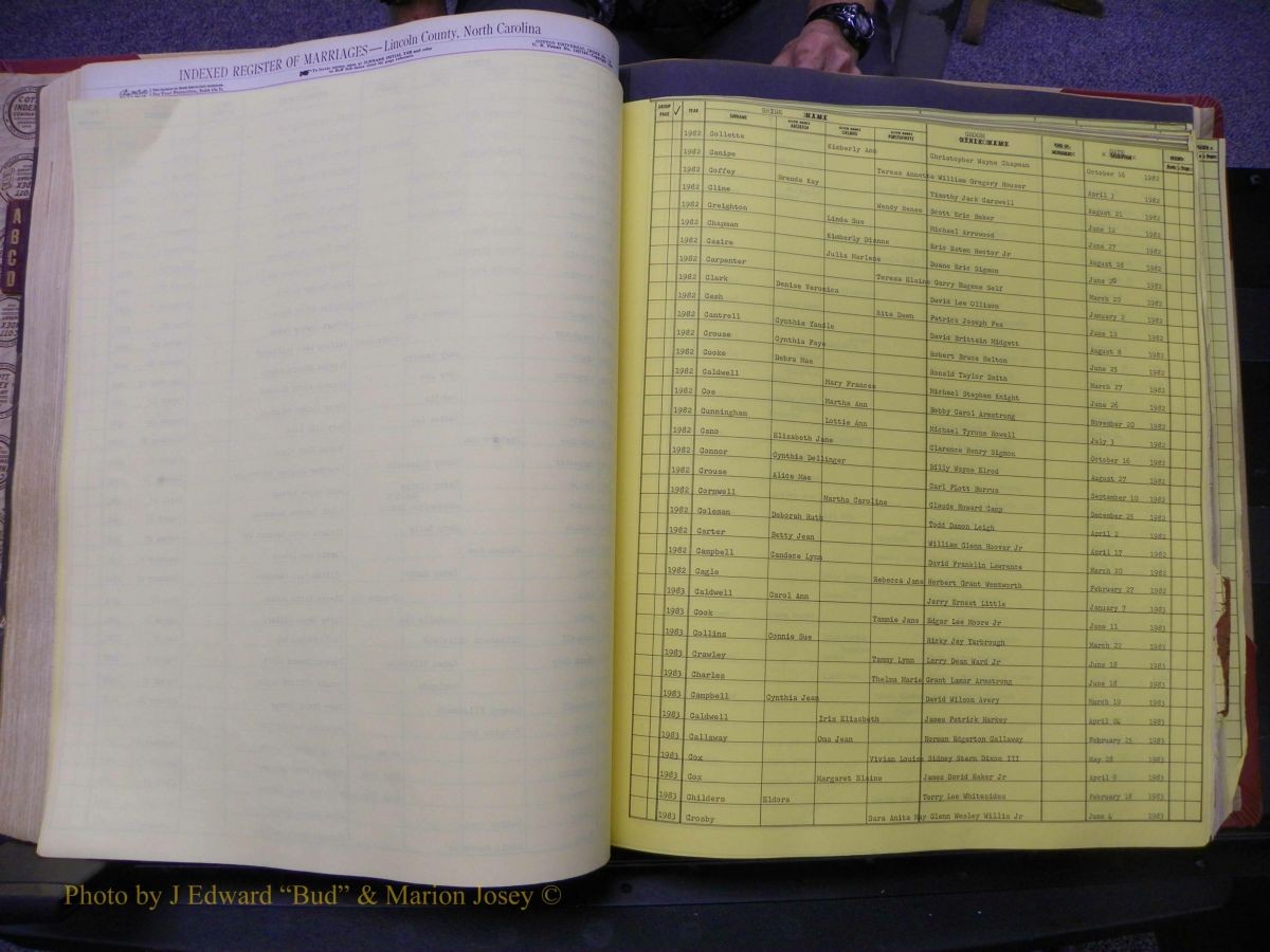 Lincoln Marriages, A-Z, From Beginning 130.JPG