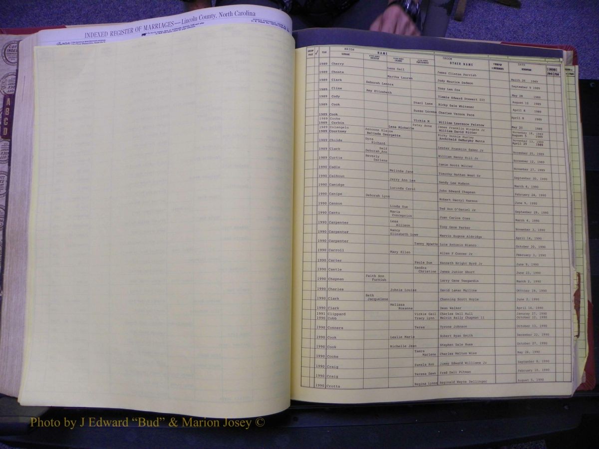 Lincoln Marriages, A-Z, From Beginning 135.JPG