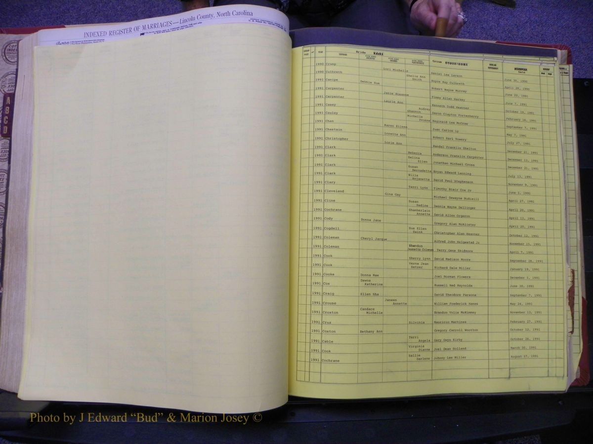 Lincoln Marriages, A-Z, From Beginning 136.JPG
