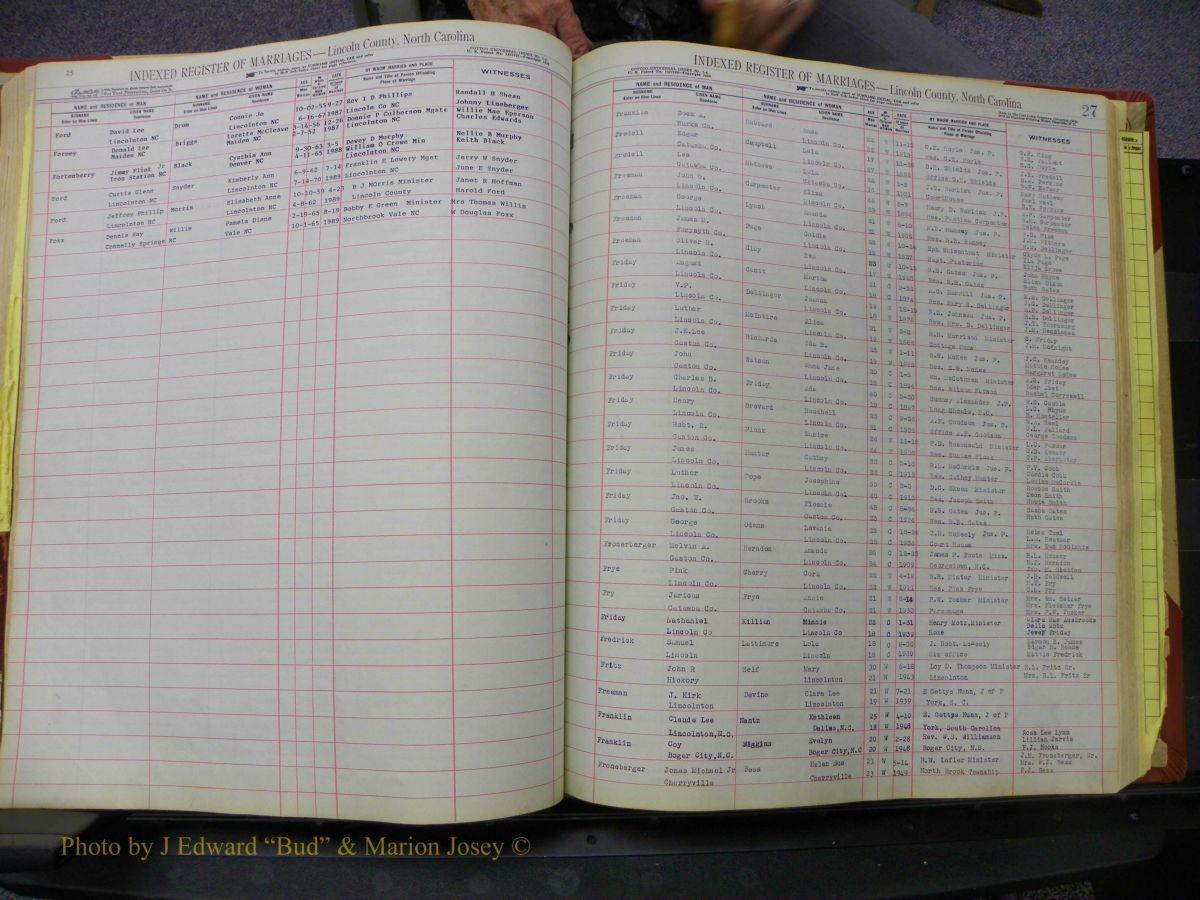 Lincoln Marriages, A-Z, From Beginning 159.JPG