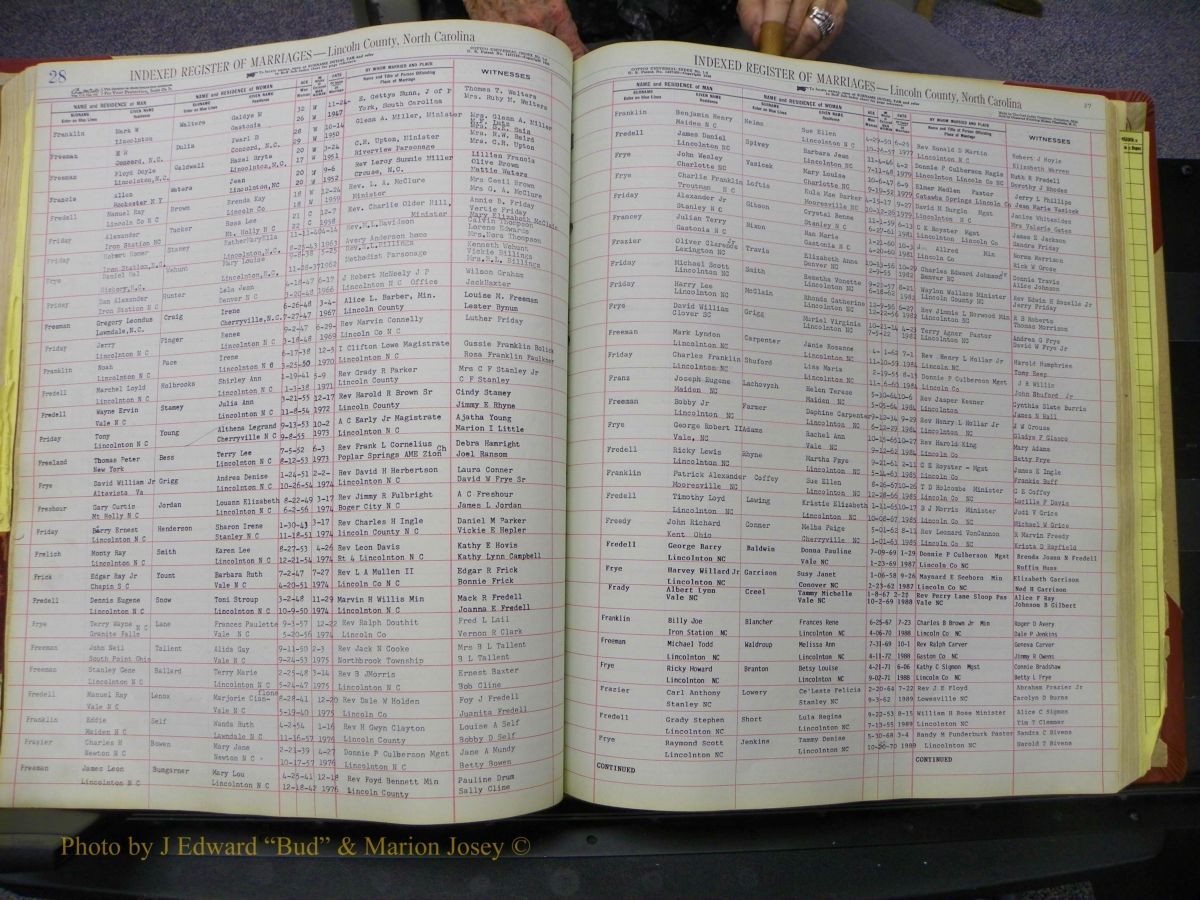 Lincoln Marriages, A-Z, From Beginning 160.JPG