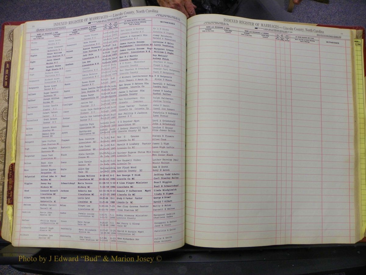 Lincoln Marriages, A-Z, From Beginning 189.JPG