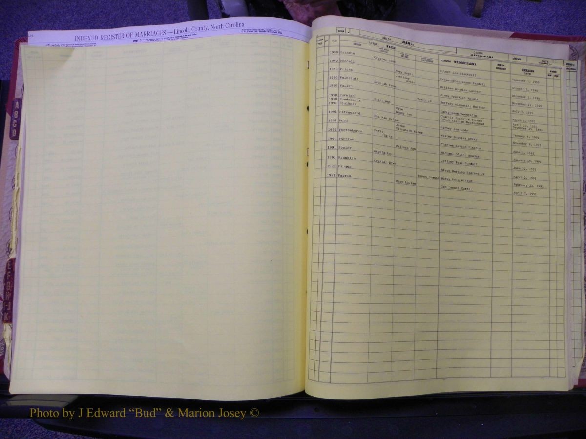 Lincoln Marriages, A-Z, From Beginning 268.JPG