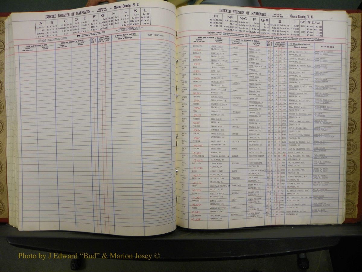 Macon Marriage Index, Male & Female 1943-1998 167.JPG