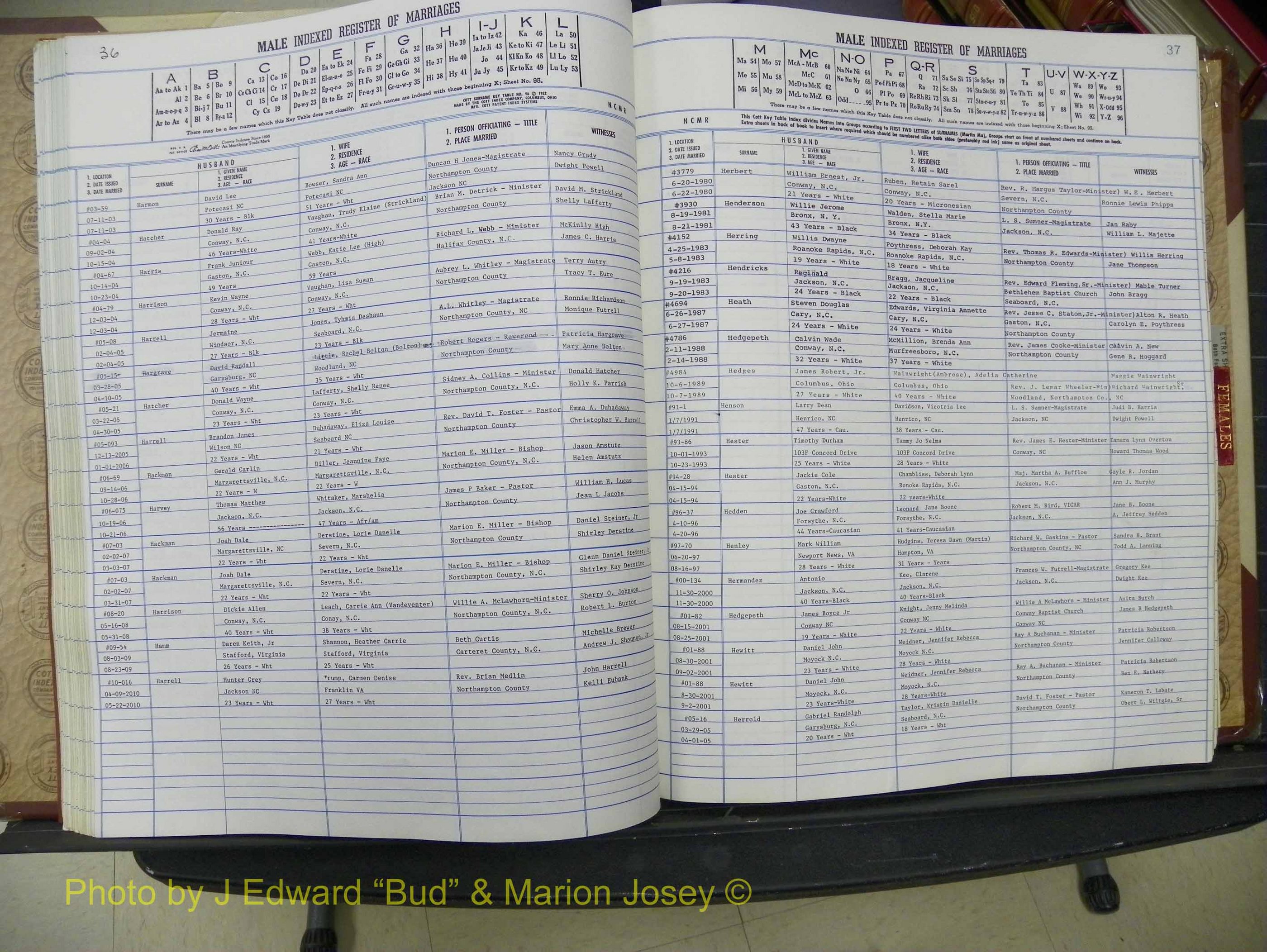 Northampton Marriages, A-Z, 1980-2009 (158).JPG