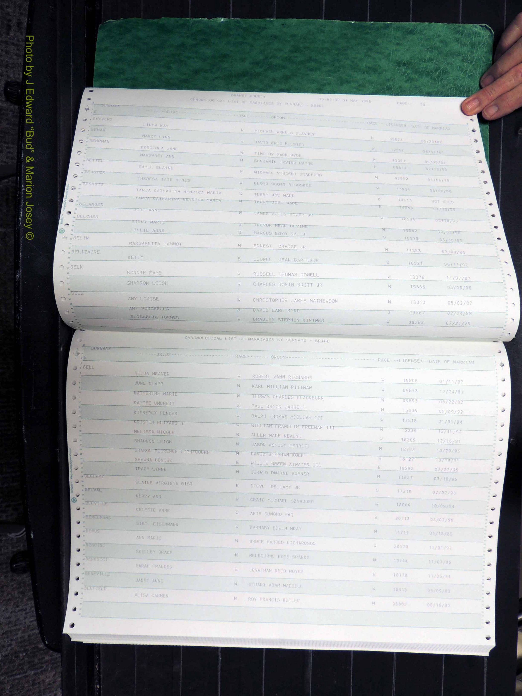 Orange Co, NC, Marriages, Female, 1978-1998 (120).JPG