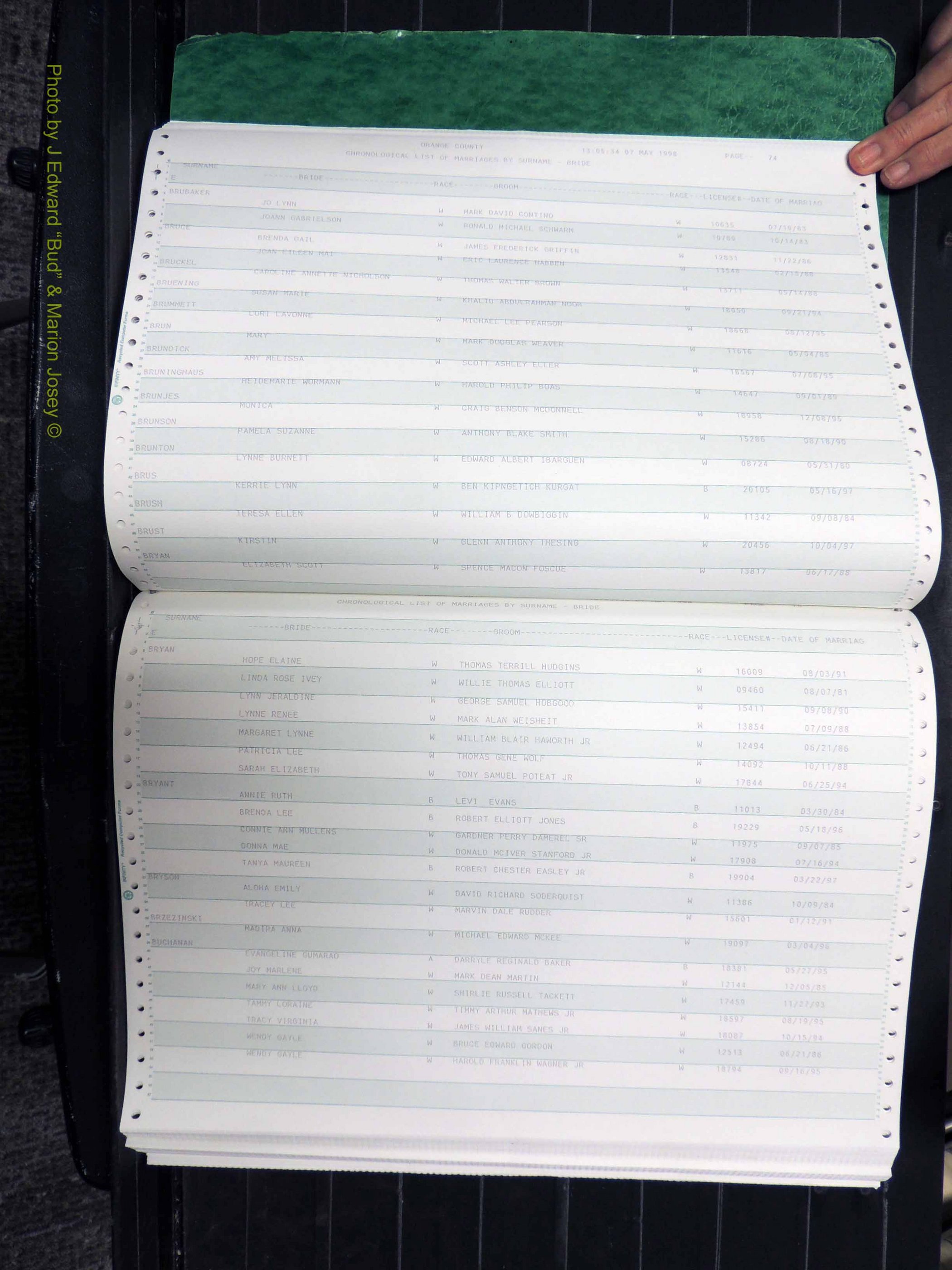 Orange Co, NC, Marriages, Female, 1978-1998 (138).JPG