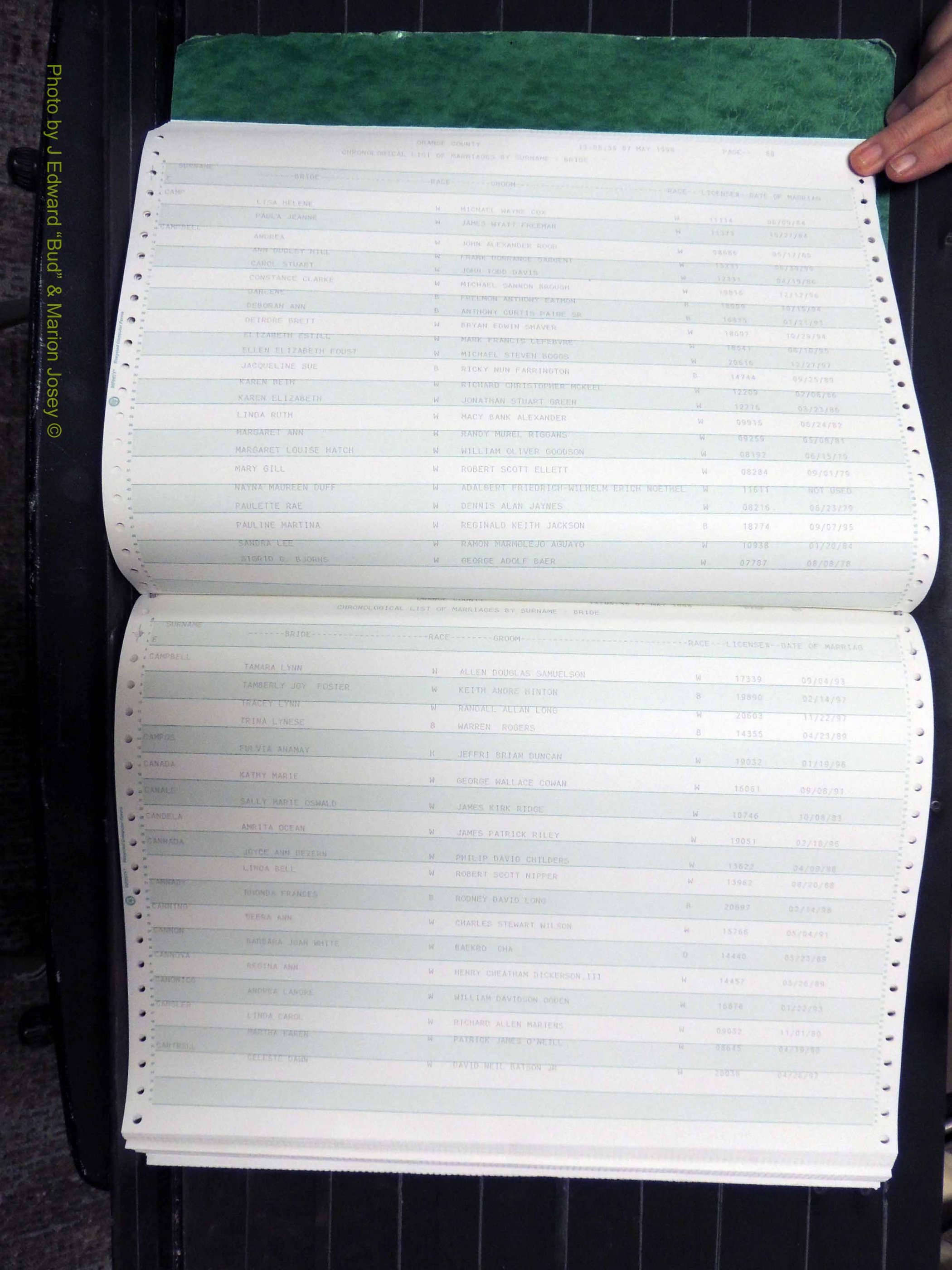 Orange Co, NC, Marriages, Female, 1978-1998 (145).JPG