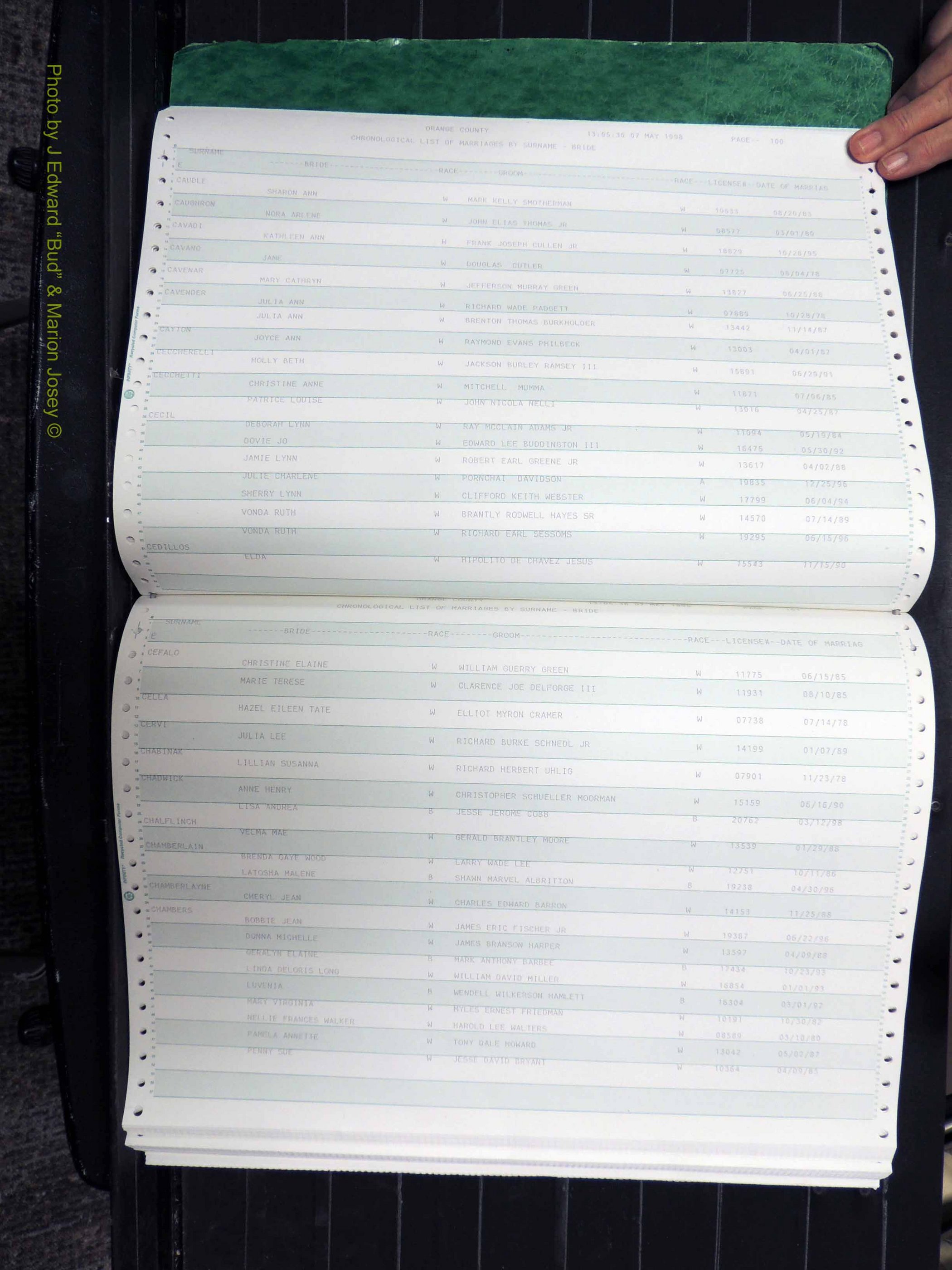 Orange Co, NC, Marriages, Female, 1978-1998 (151).JPG