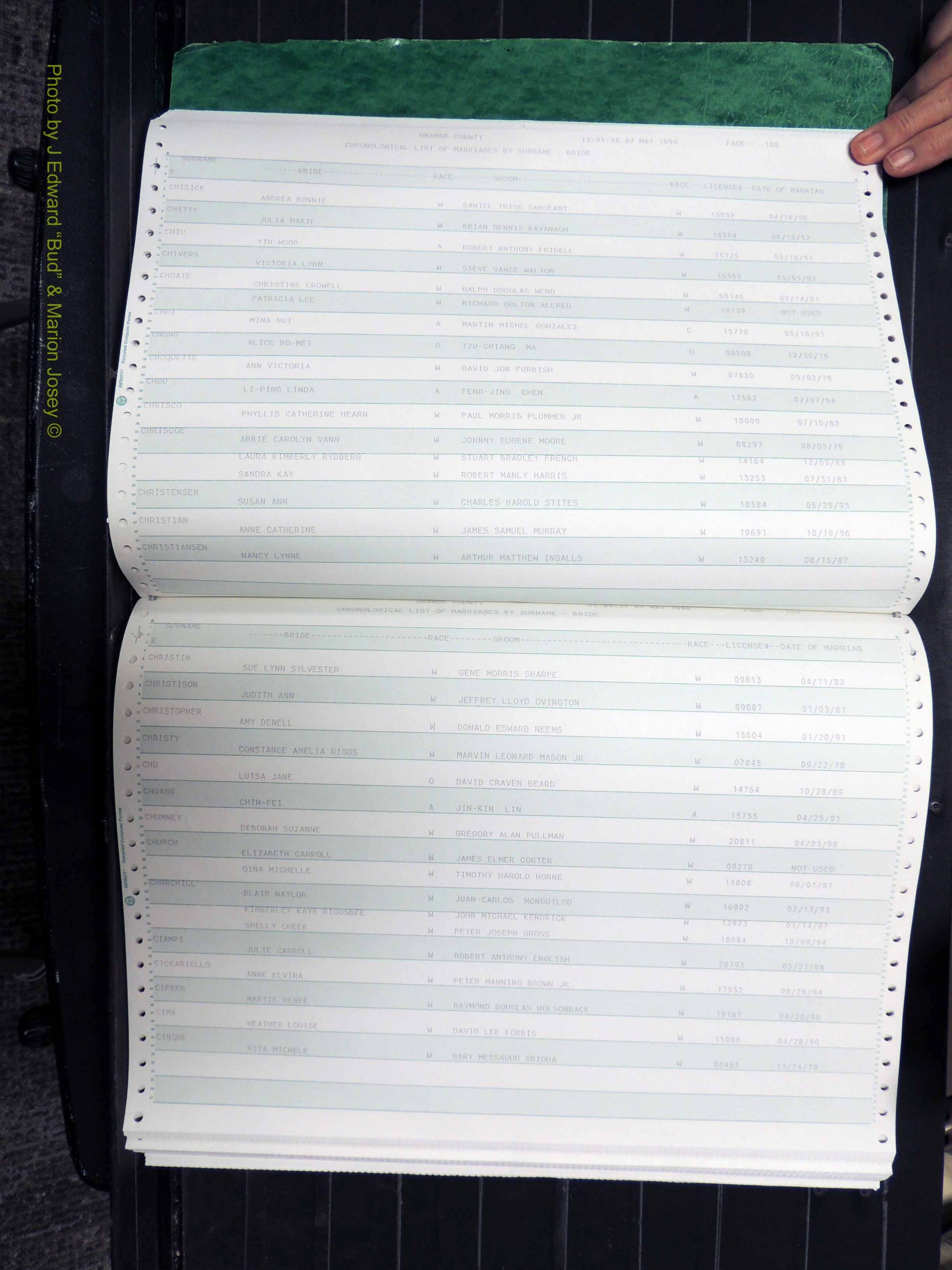 Orange Co, NC, Marriages, Female, 1978-1998 (155).JPG