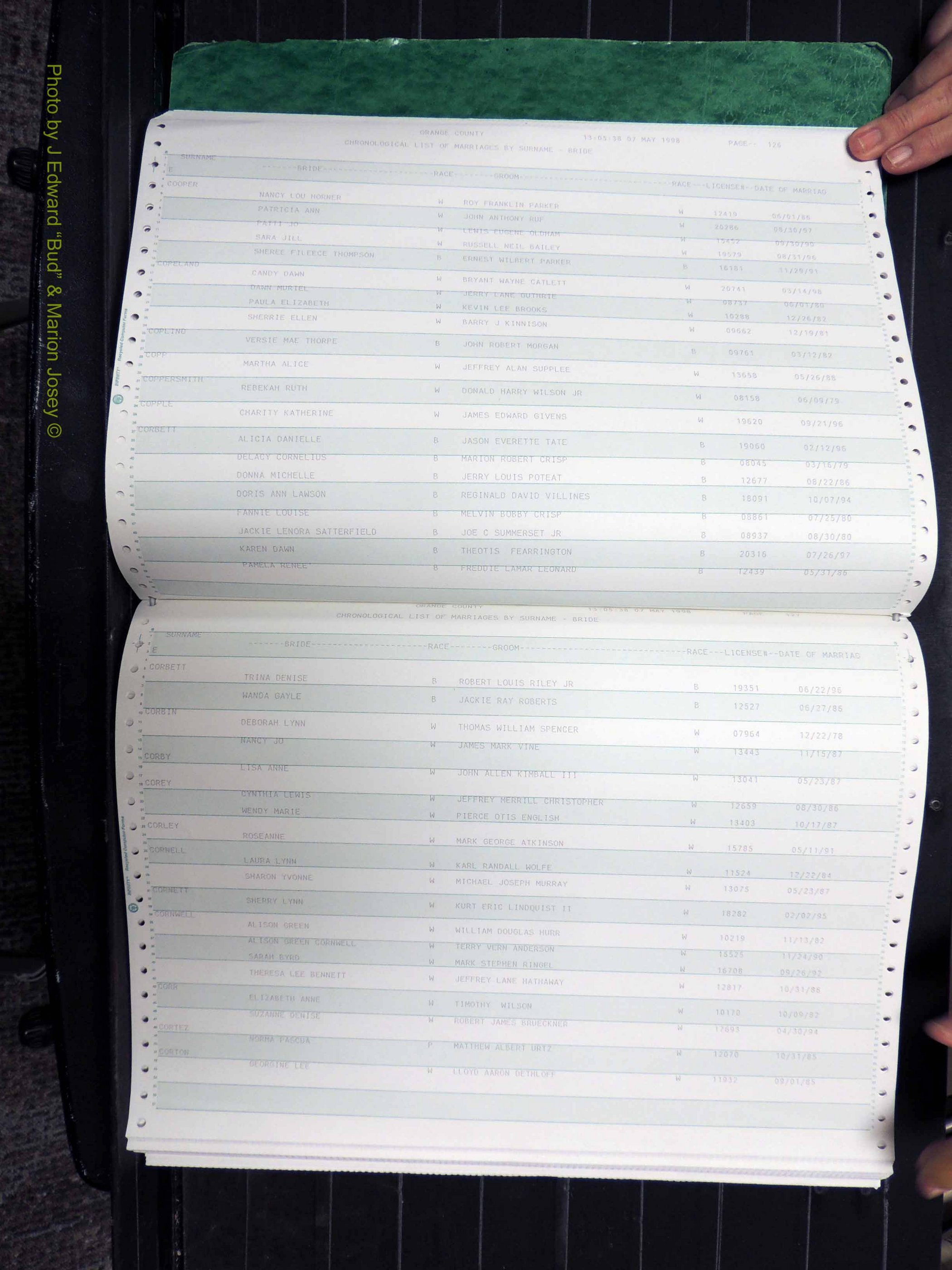 Orange Co, NC, Marriages, Female, 1978-1998 (164).JPG