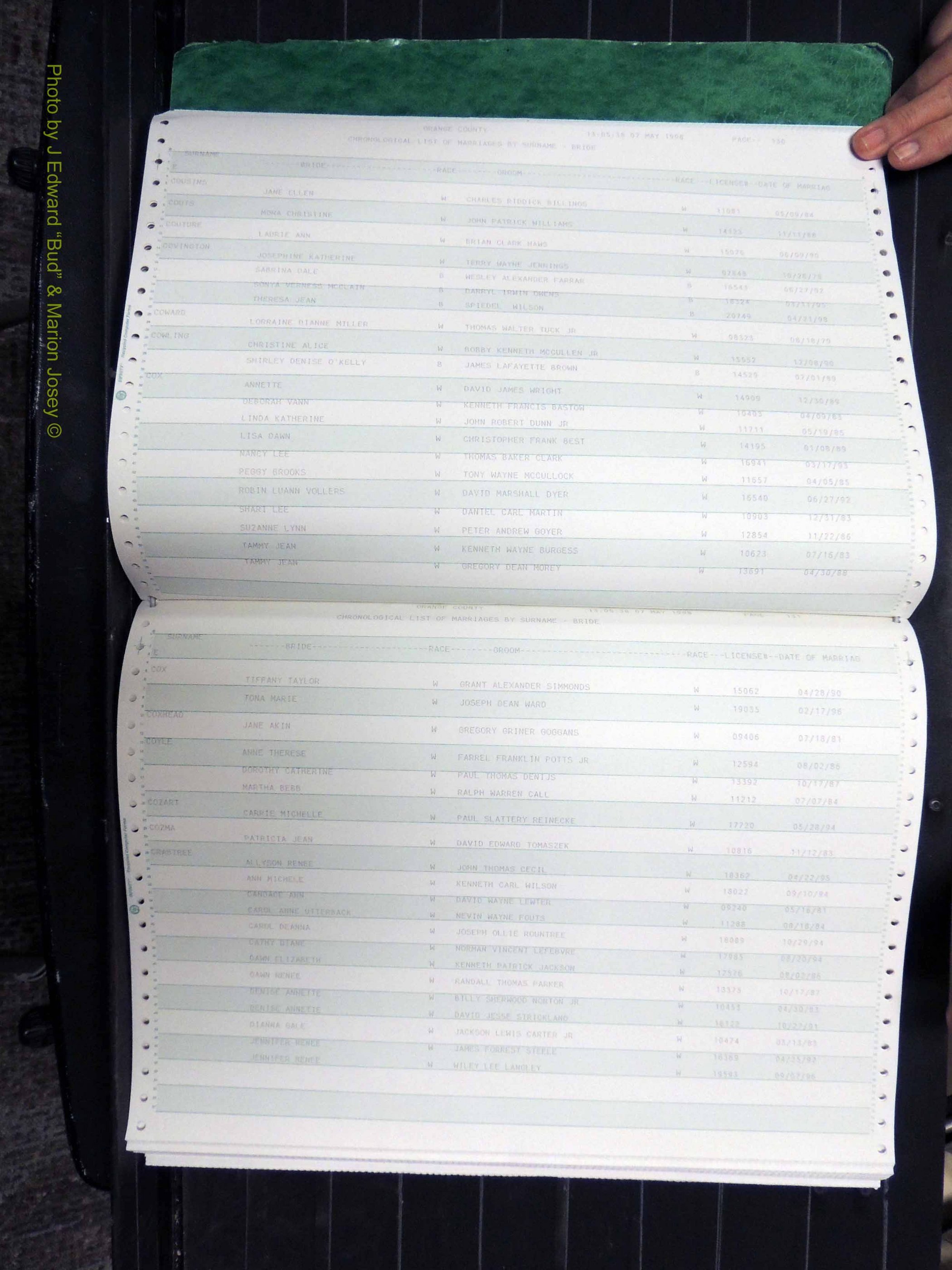Orange Co, NC, Marriages, Female, 1978-1998 (166).JPG