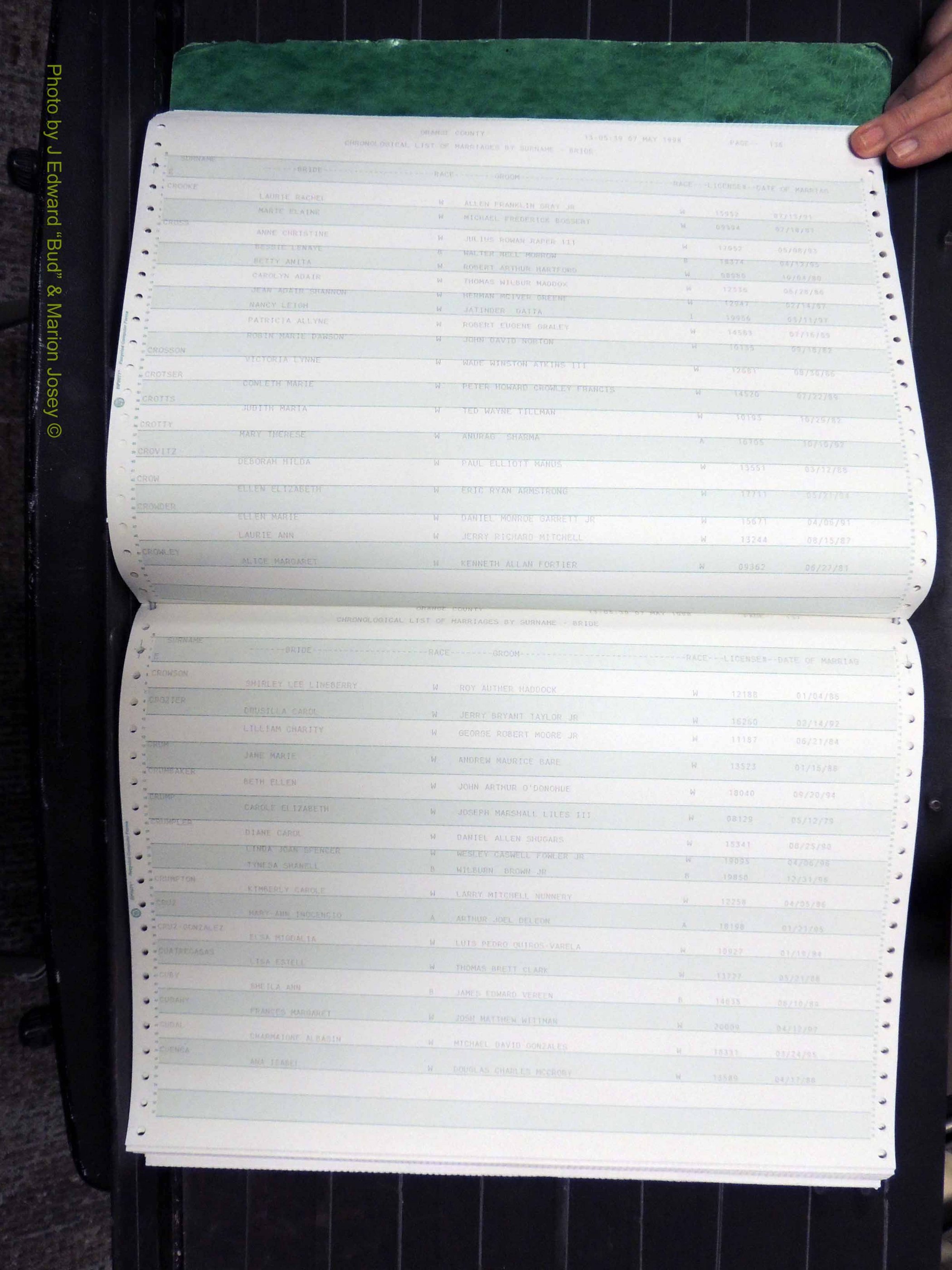 Orange Co, NC, Marriages, Female, 1978-1998 (169).JPG