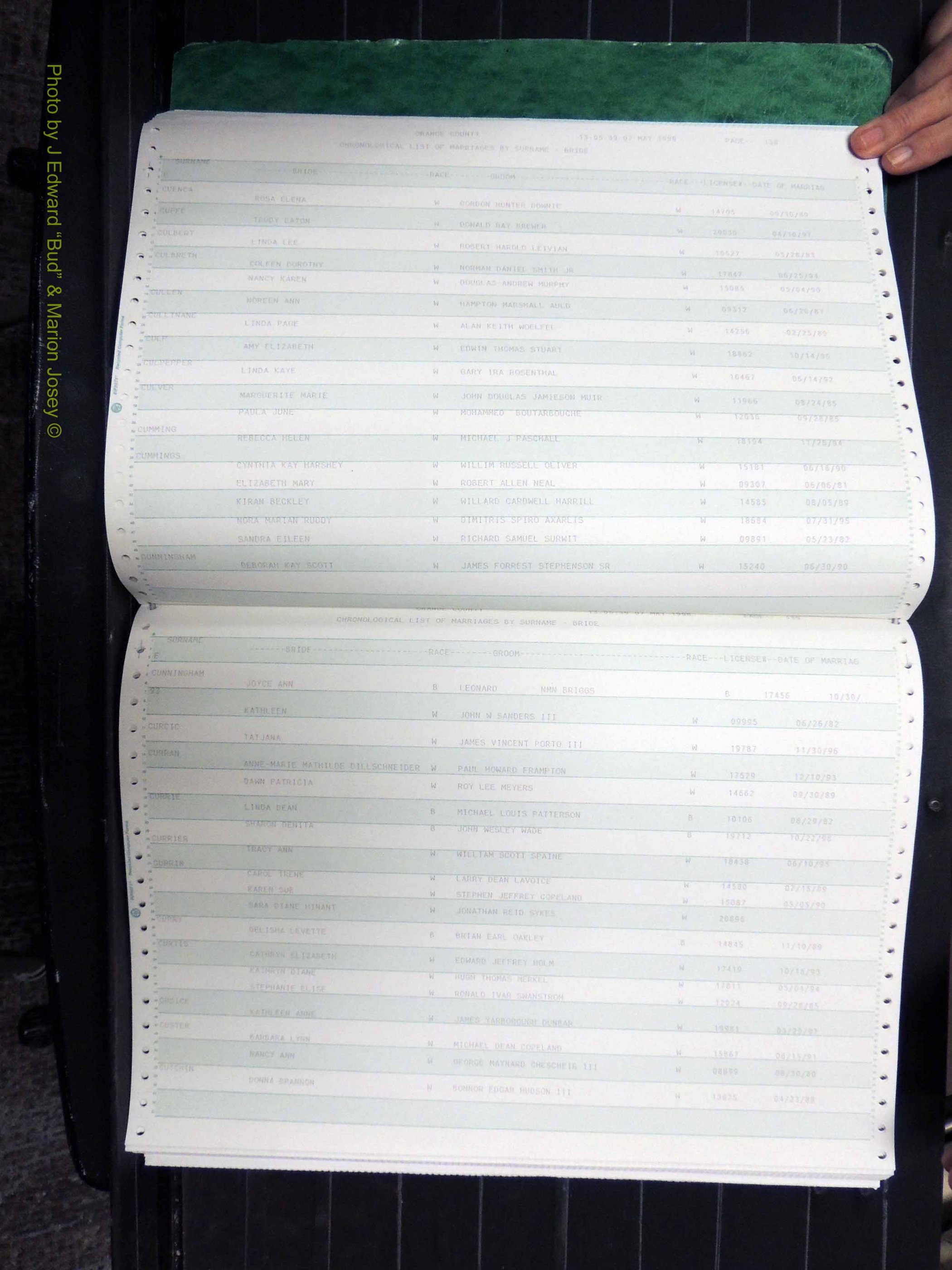 Orange Co, NC, Marriages, Female, 1978-1998 (170).JPG