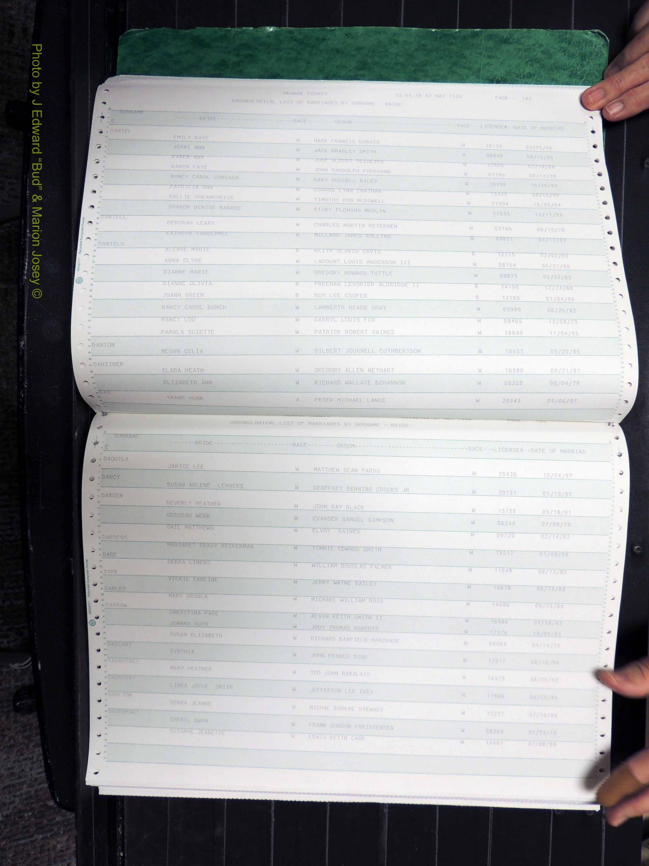 Orange Co, NC, Marriages, Female, 1978-1998 (172).JPG
