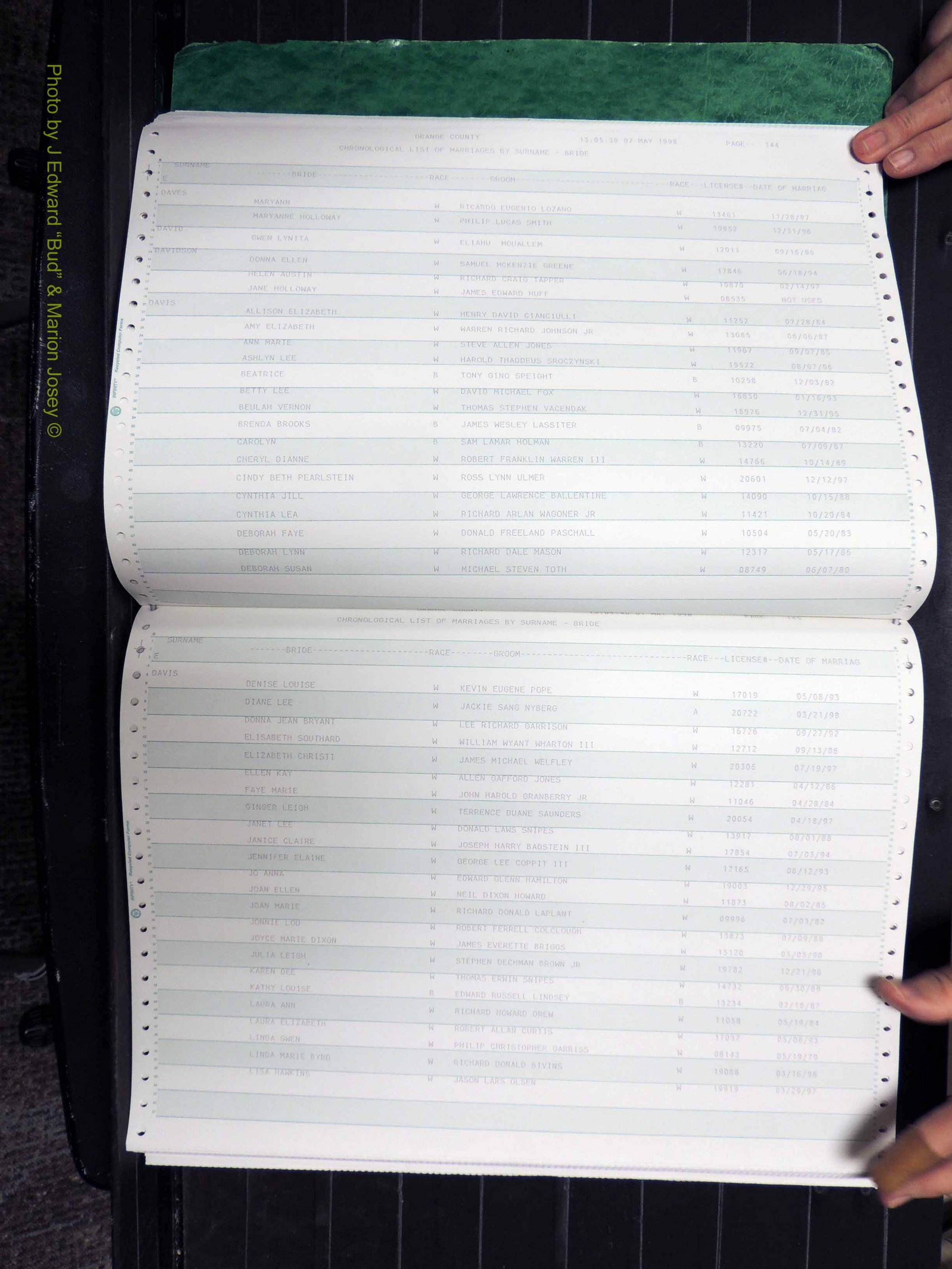 Orange Co, NC, Marriages, Female, 1978-1998 (173).JPG