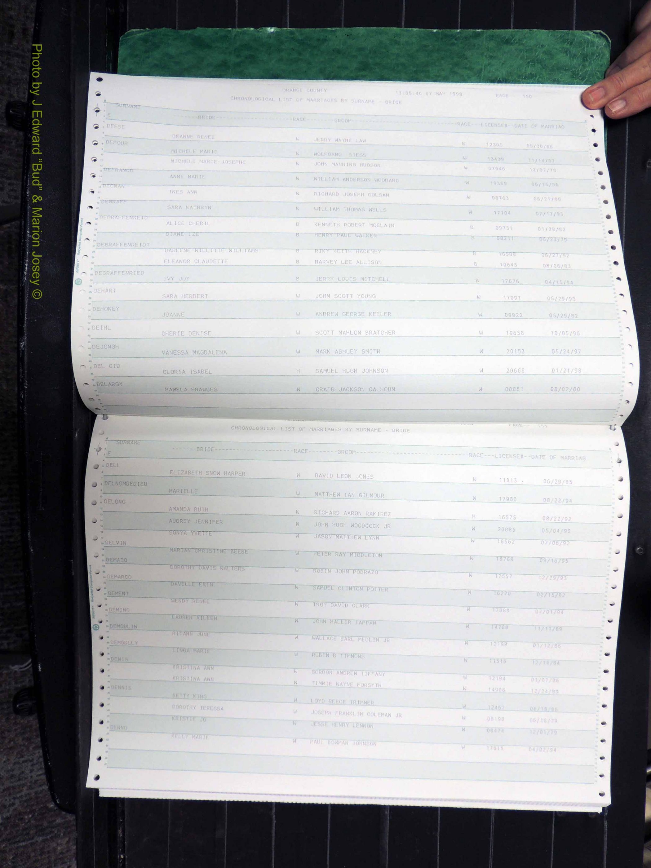 Orange Co, NC, Marriages, Female, 1978-1998 (176).JPG