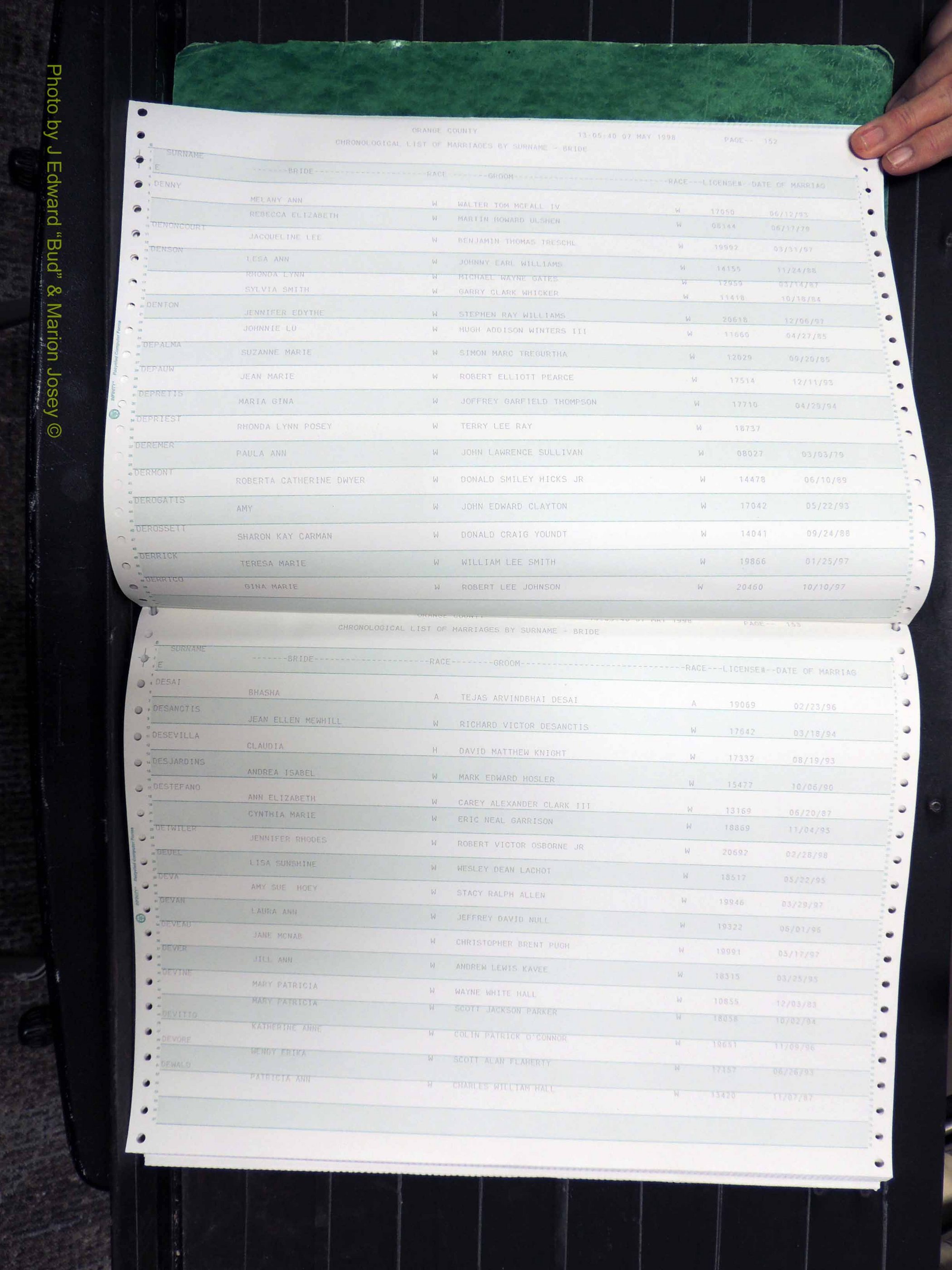 Orange Co, NC, Marriages, Female, 1978-1998 (177).JPG