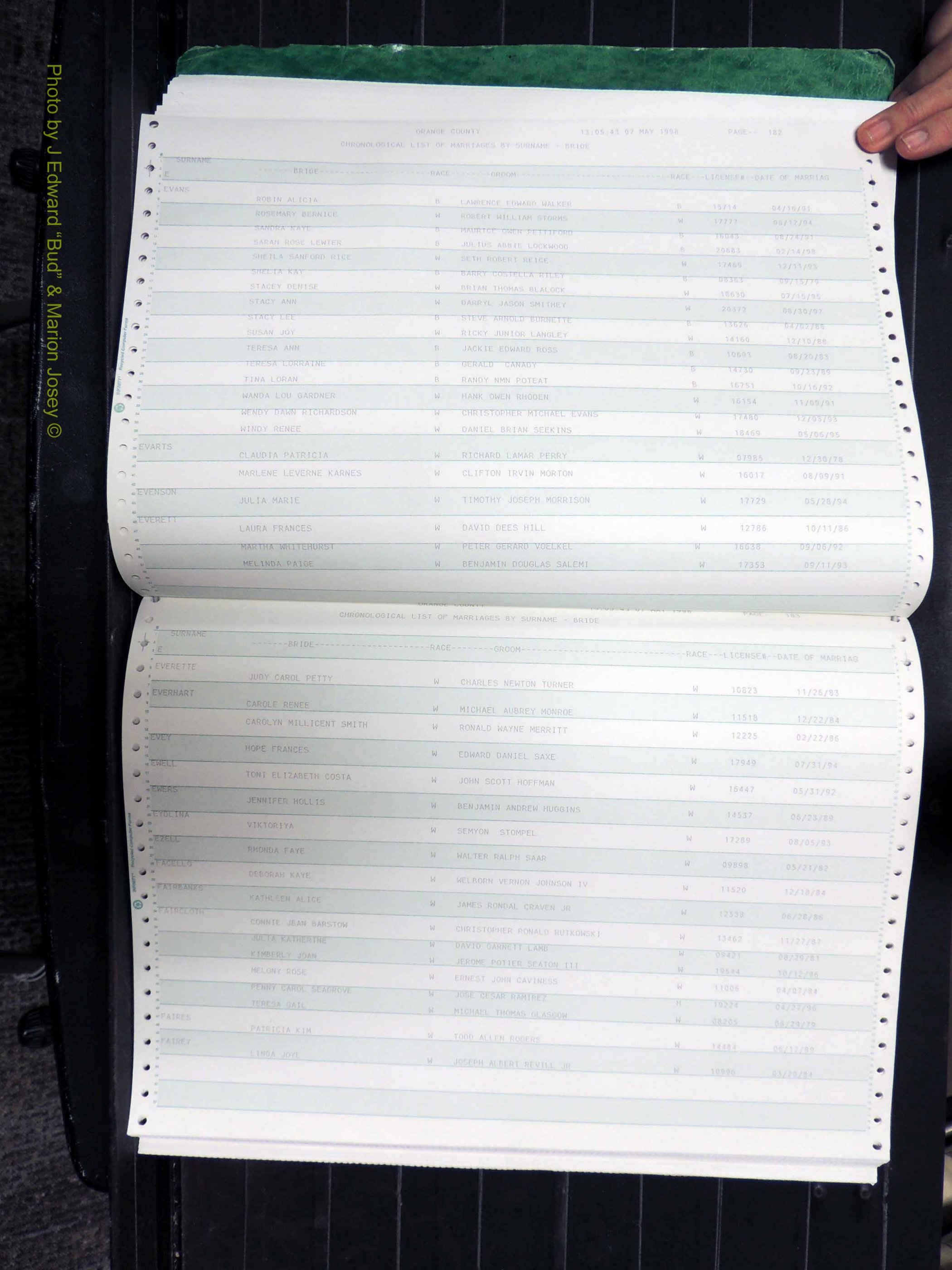 Orange Co, NC, Marriages, Female, 1978-1998 (192).JPG