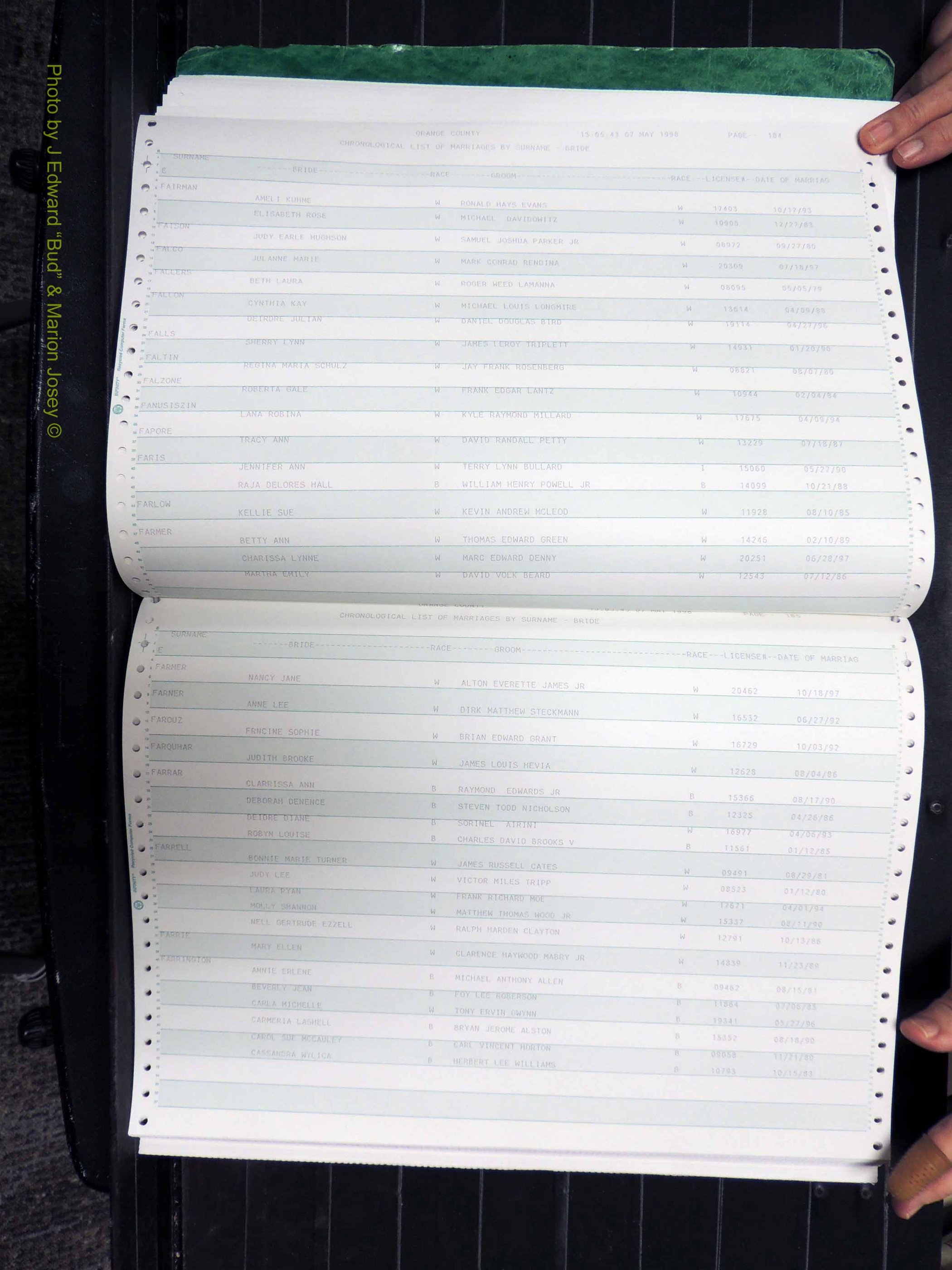 Orange Co, NC, Marriages, Female, 1978-1998 (193).JPG