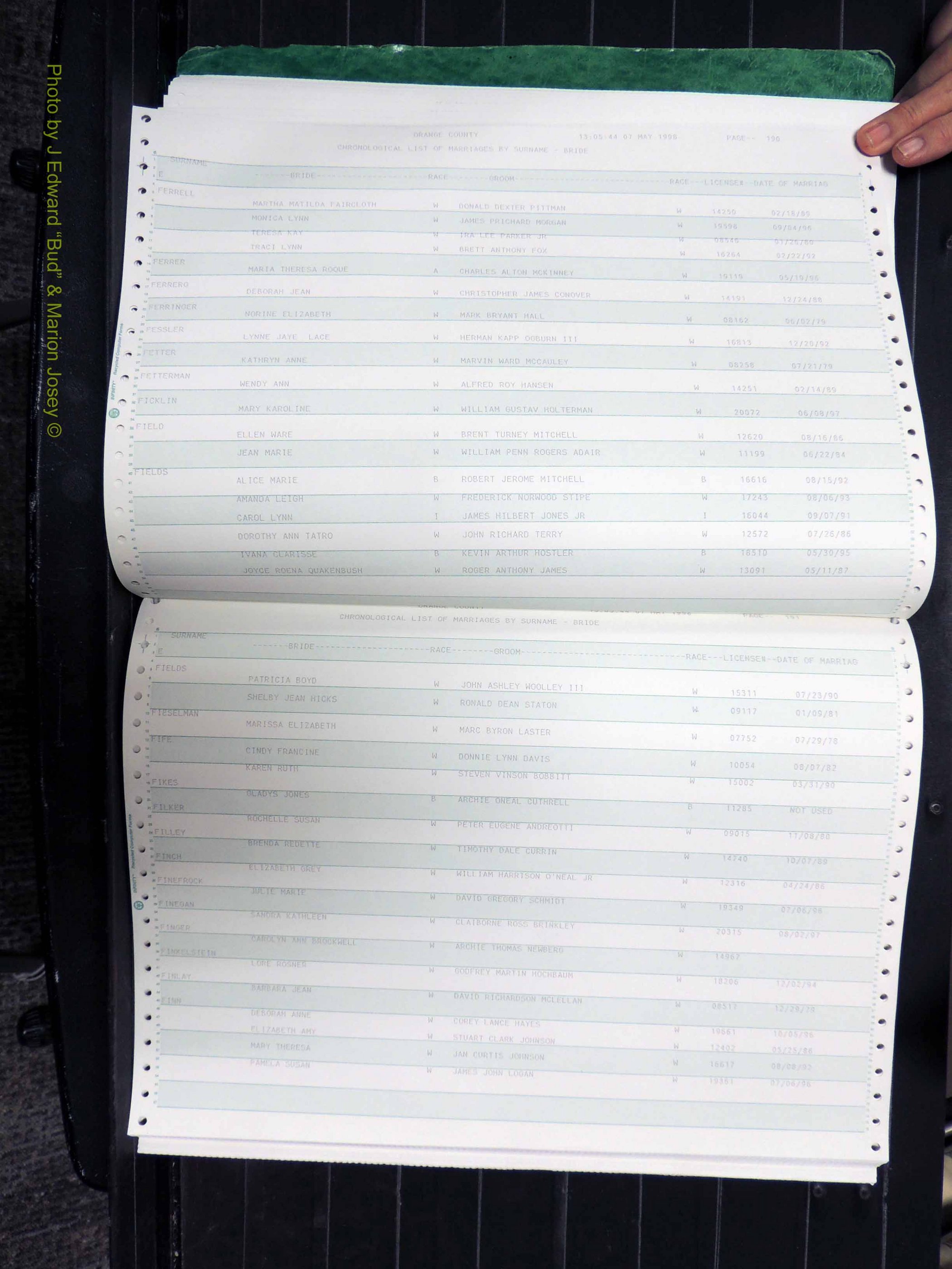 Orange Co, NC, Marriages, Female, 1978-1998 (196).JPG