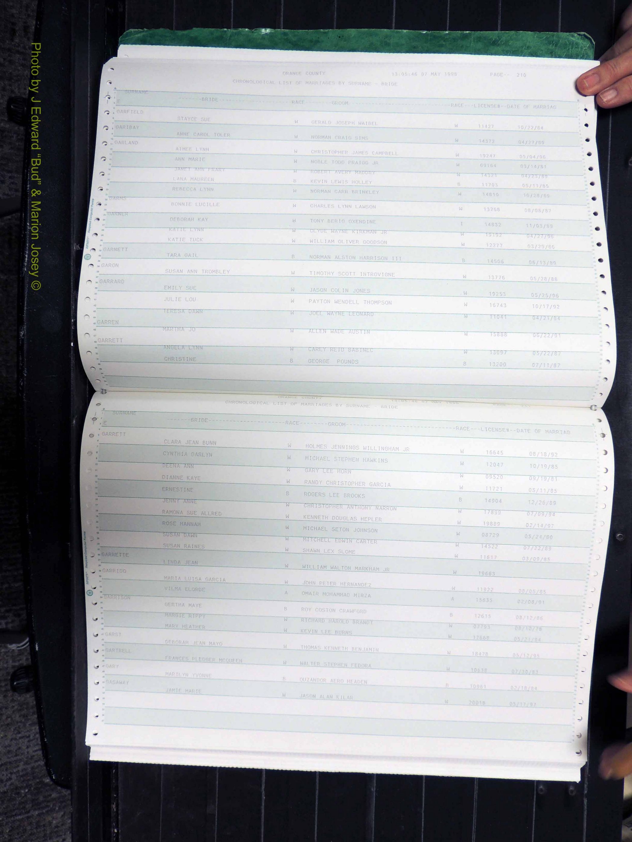 Orange Co, NC, Marriages, Female, 1978-1998 (206).JPG