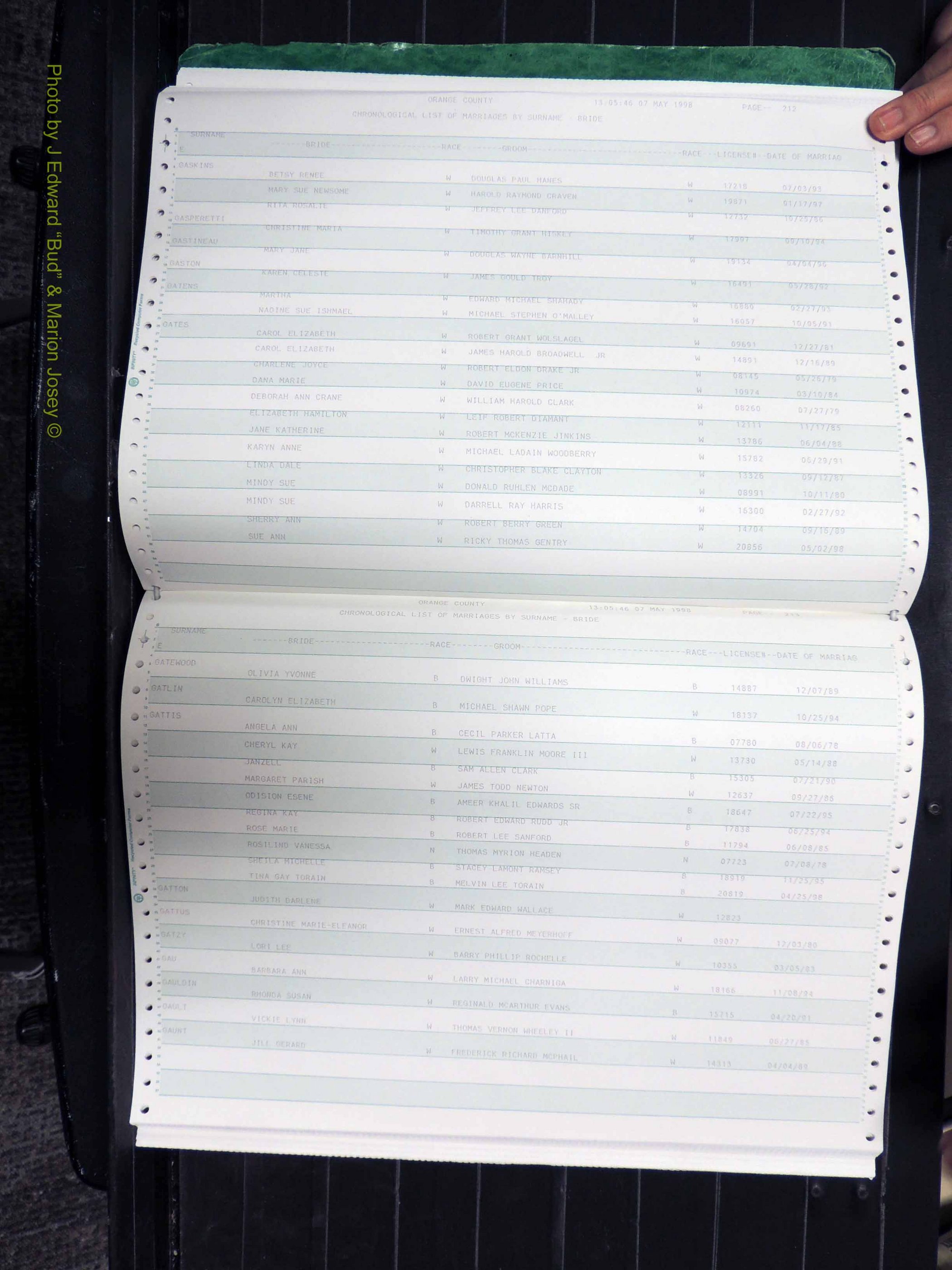 Orange Co, NC, Marriages, Female, 1978-1998 (207).JPG