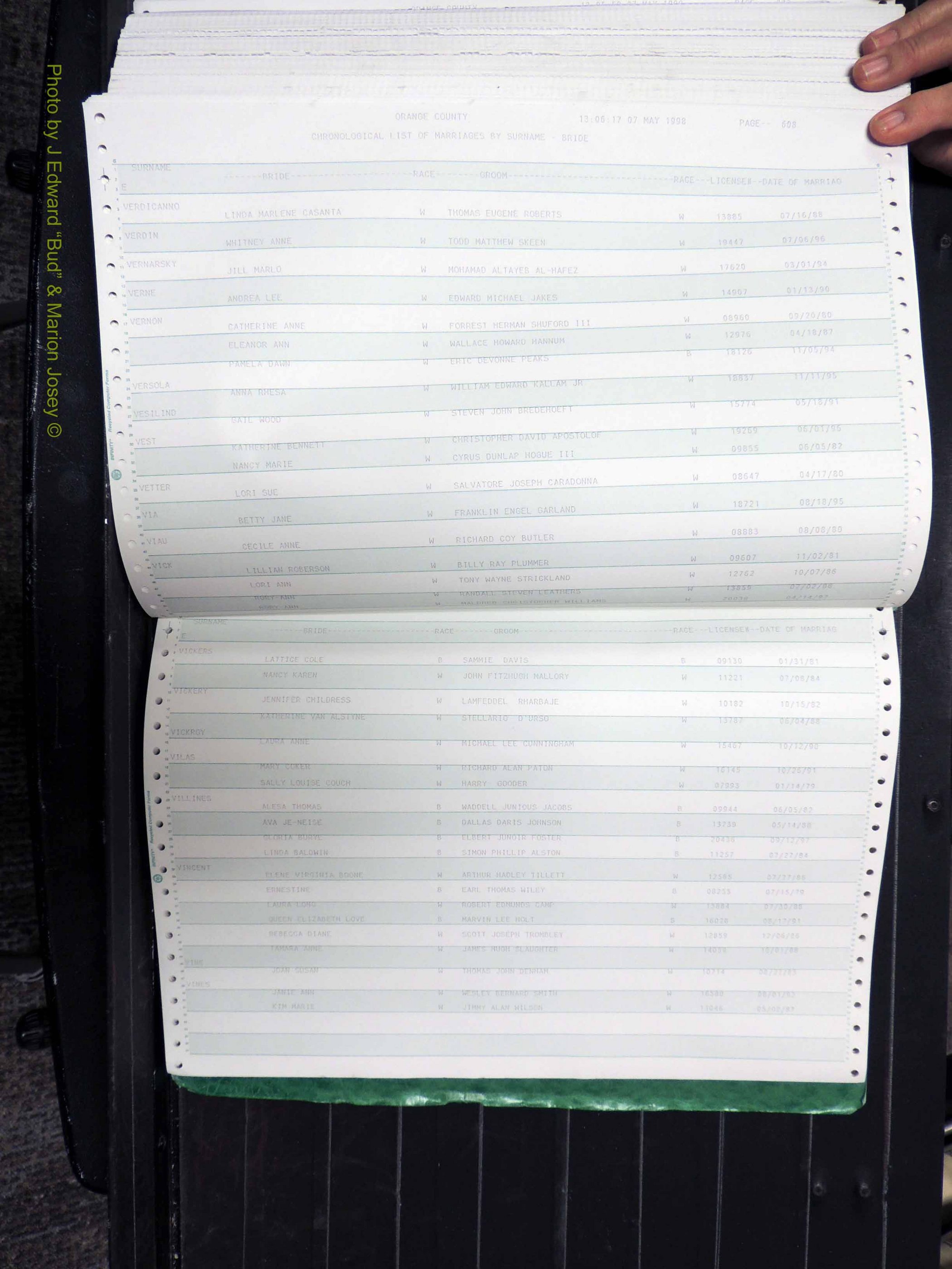 Orange Co, NC, Marriages, Female, 1978-1998 (405).JPG