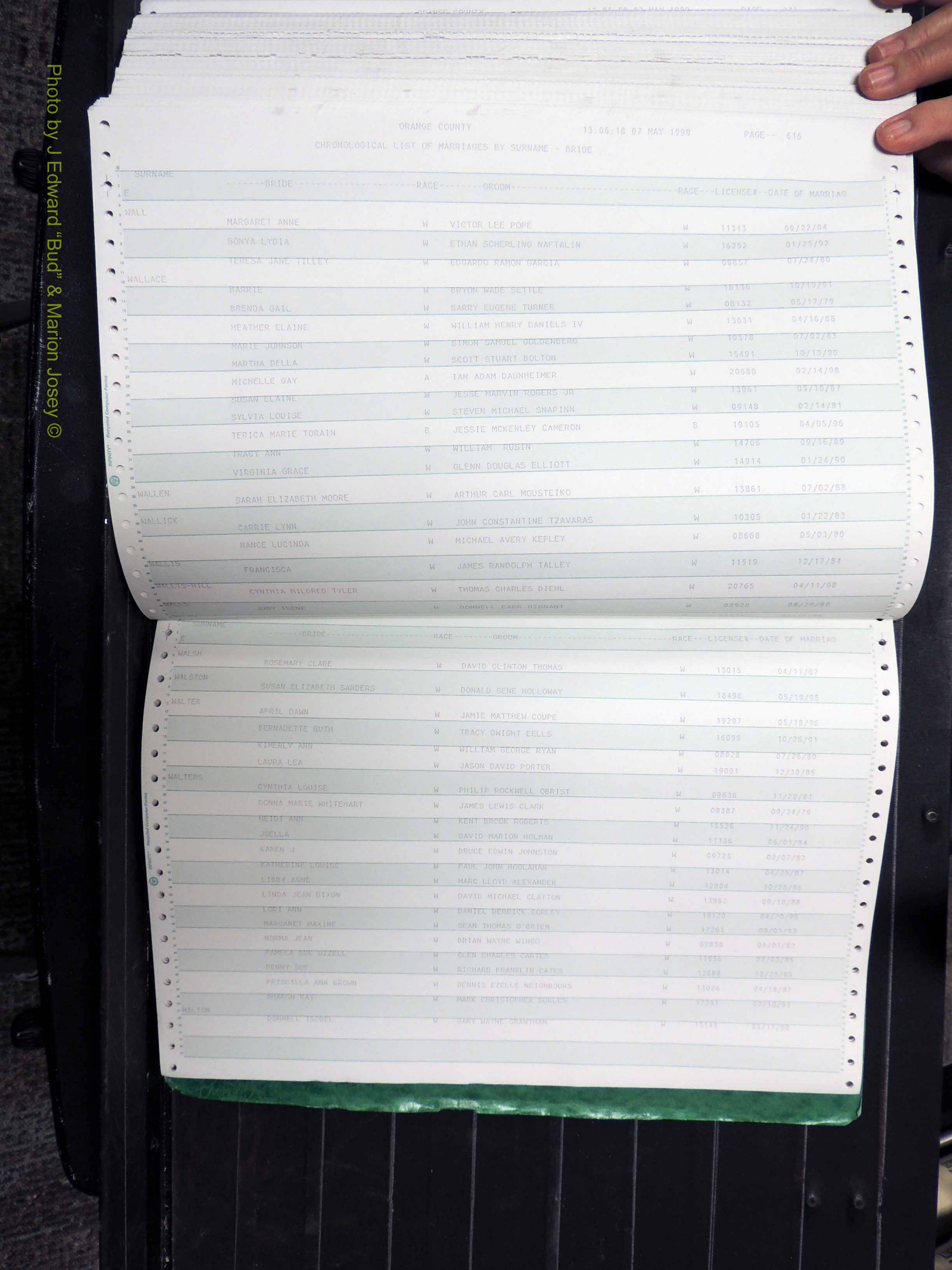 Orange Co, NC, Marriages, Female, 1978-1998 (409).JPG