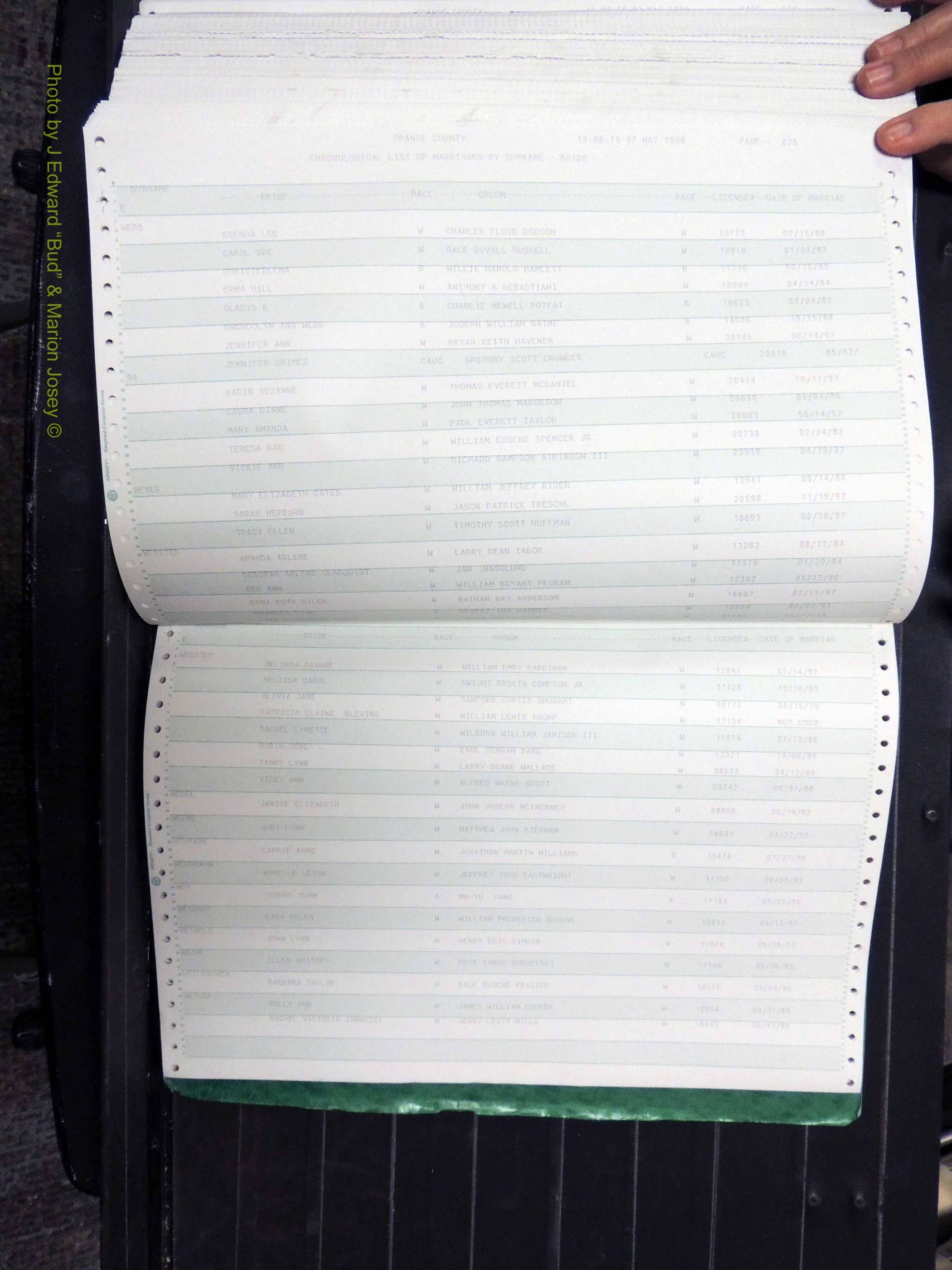 Orange Co, NC, Marriages, Female, 1978-1998 (414).JPG