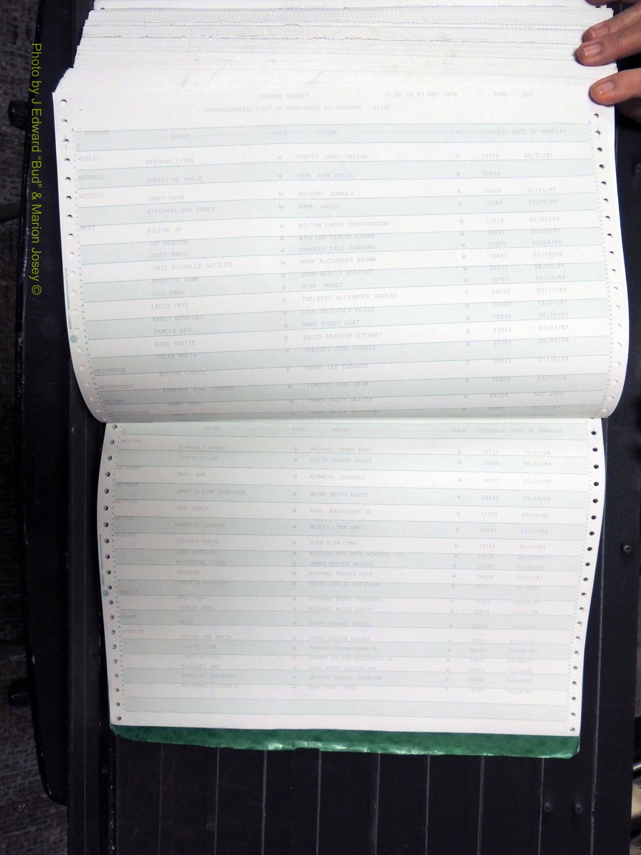 Orange Co, NC, Marriages, Female, 1978-1998 (416).JPG