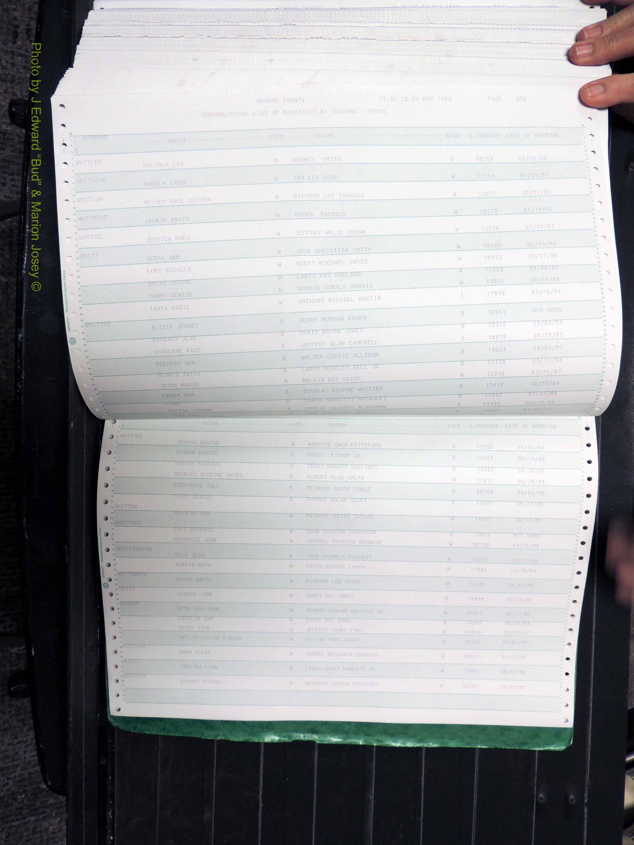 Orange Co, NC, Marriages, Female, 1978-1998 (419).JPG